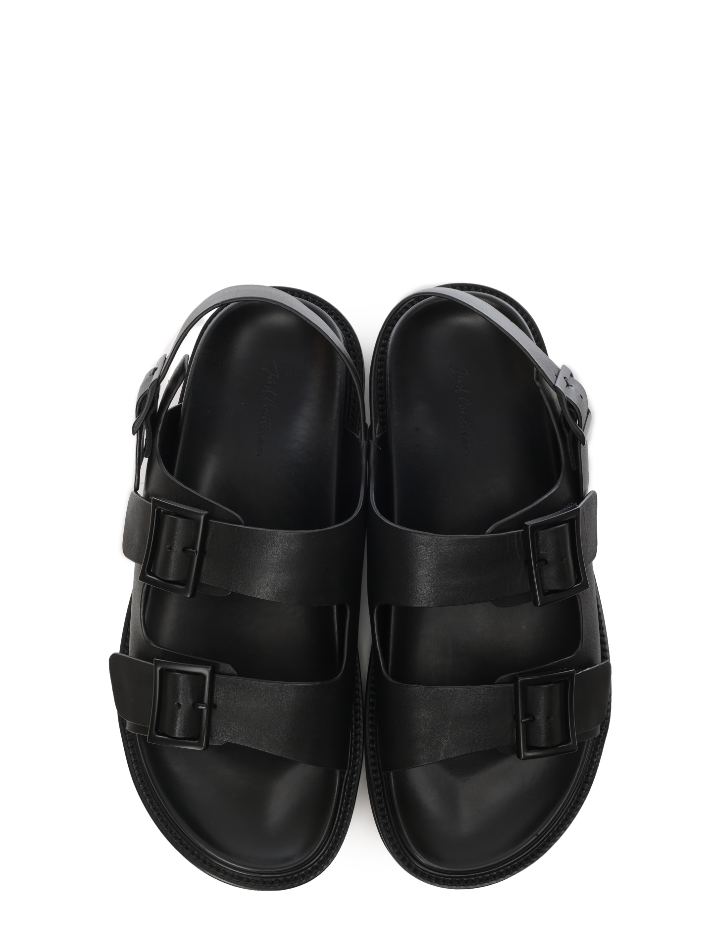 Сандалии черные с двумя широкими ремешками с пряжками — купить в интернет-магазине Verdistore