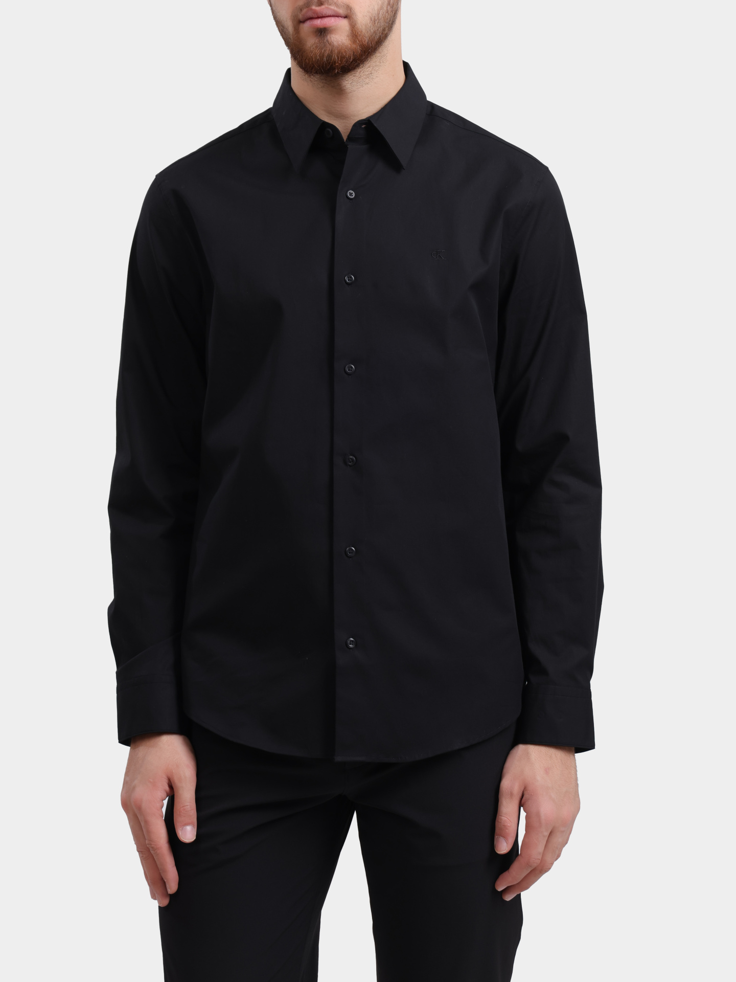Рубашка Calvin Klein LV04LB148G UB1 черная мужская прямого кроя  — купить в интернет-магазине Verdistore