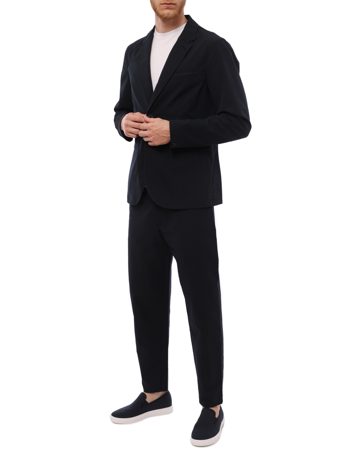 Пиджак Armani Exchange 3RZG22 ZN1AZ 1510 темно-синий мужской из текстурной ткани — купить в интернет-магазине Verdistore