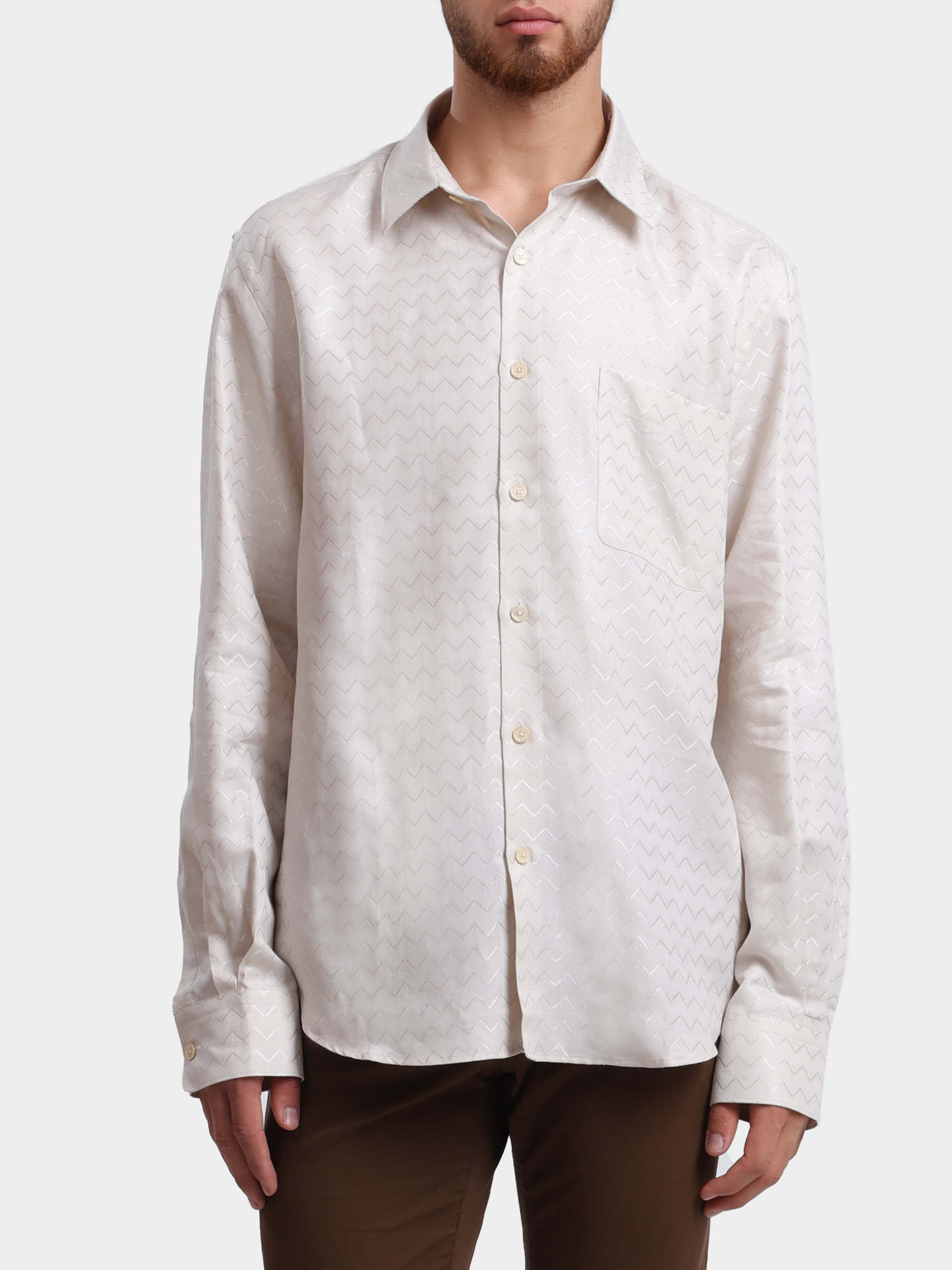 Рубашка MISSONI US25SJ0H BW00VA 30905 бежевая мужская — купить в интернет-магазине Verdistore