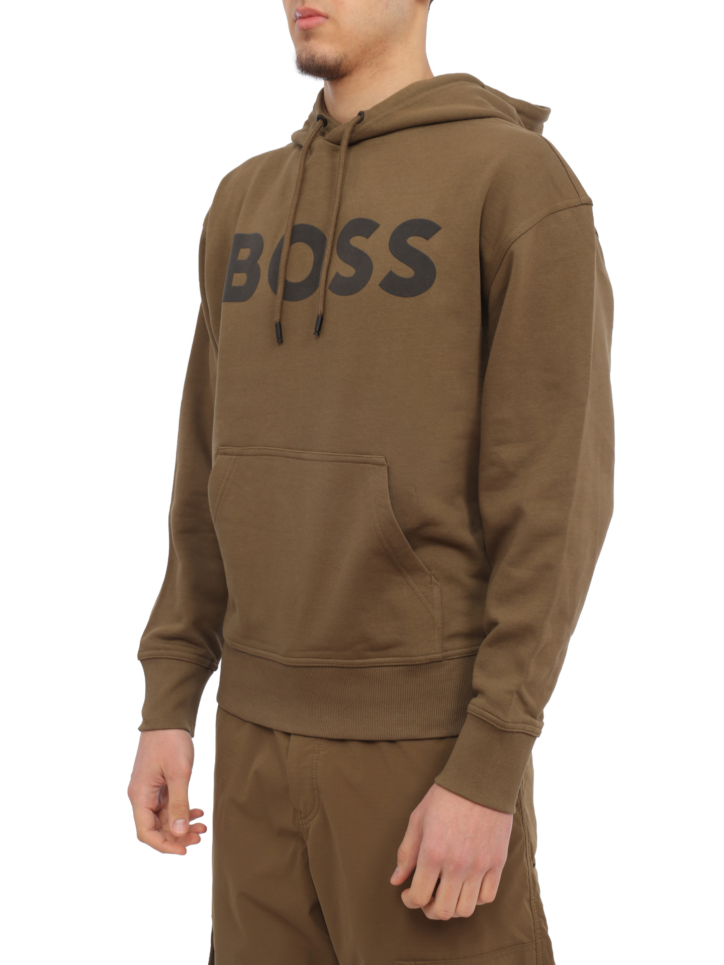 Худи Boss 50487134 368 хаки мужское с логотипом — купить в интернет-магазине Verdistore