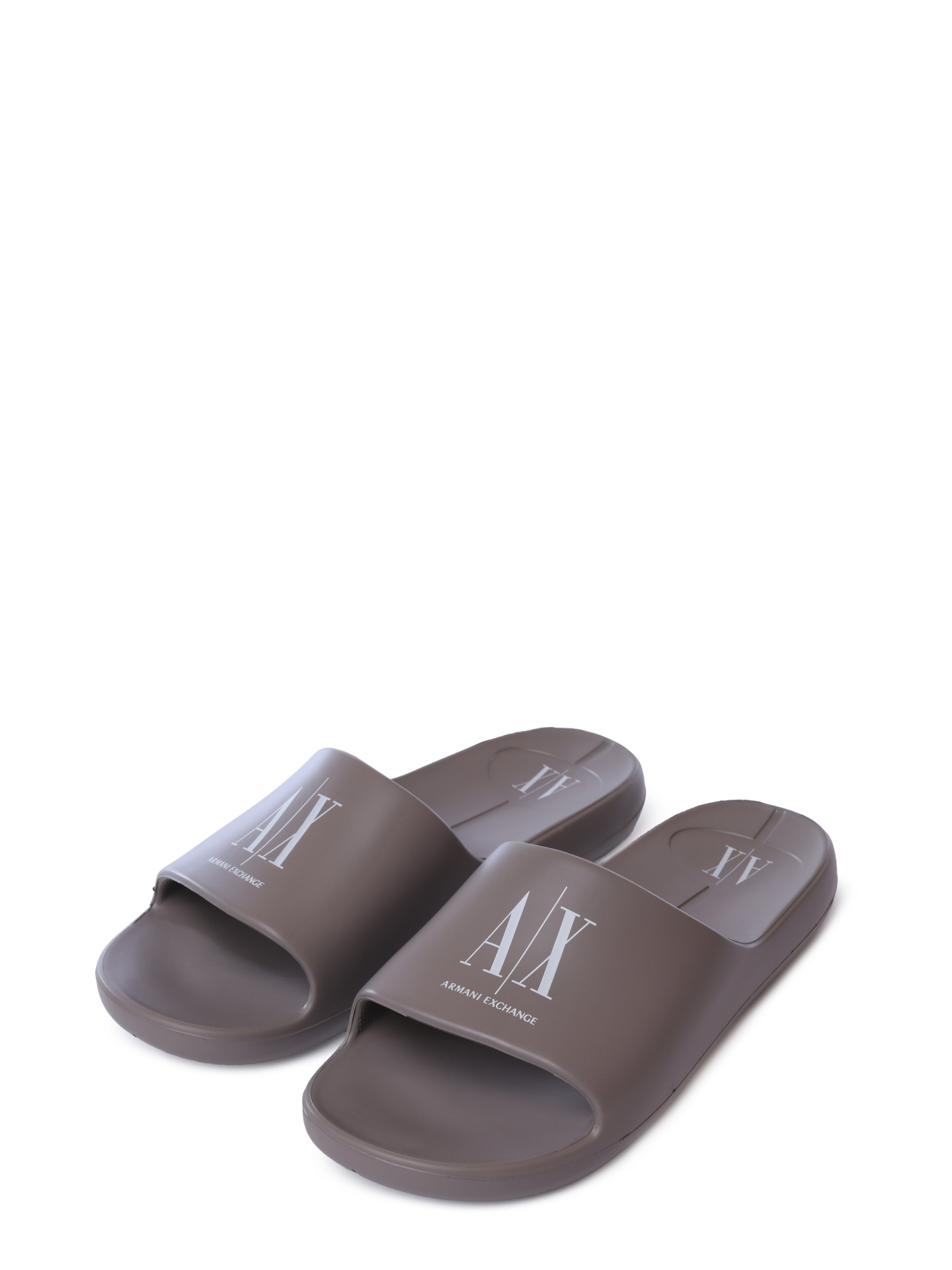 Шлепанцы Armani Exchange XUP012 XV675 U670 бежевые мужские с логотипом — купить в интернет-магазине Verdistore