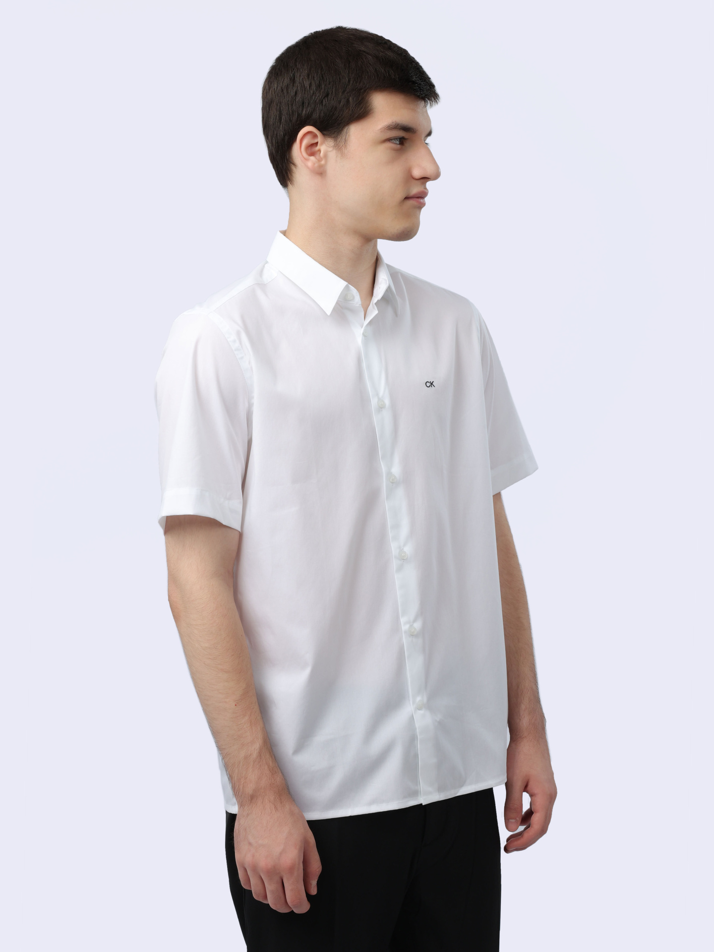 Рубашка Calvin Klein K10K109440 белая мужская из хлопка — купить в интернет-магазине Verdistore