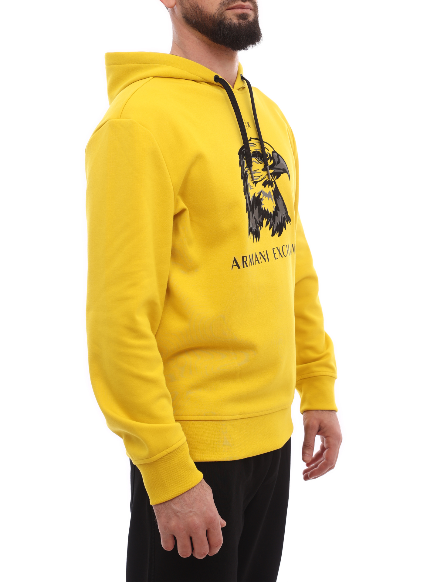 Худи Armani Exchange 3LZMAQ ZJ5UZ 1683 желтое мужское с принтом — купить в интернет-магазине Verdistore