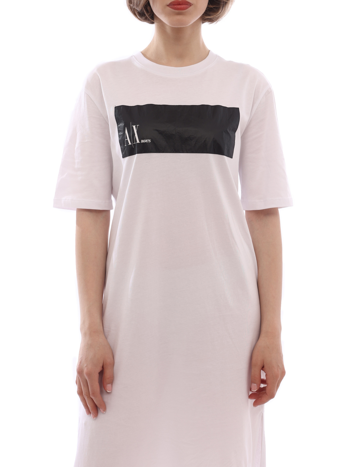 Платье Armani Exchange 3LYA76 YJ3RZ 1000 белое женское из хлопка — купить в интернет-магазине Verdistore