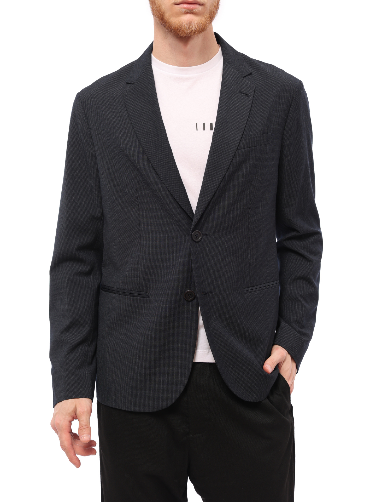 Пиджак Armani Exchange 6HZG02 ZNNJZ 0566 темно-синий мужской однобортный — купить в интернет-магазине Verdistore