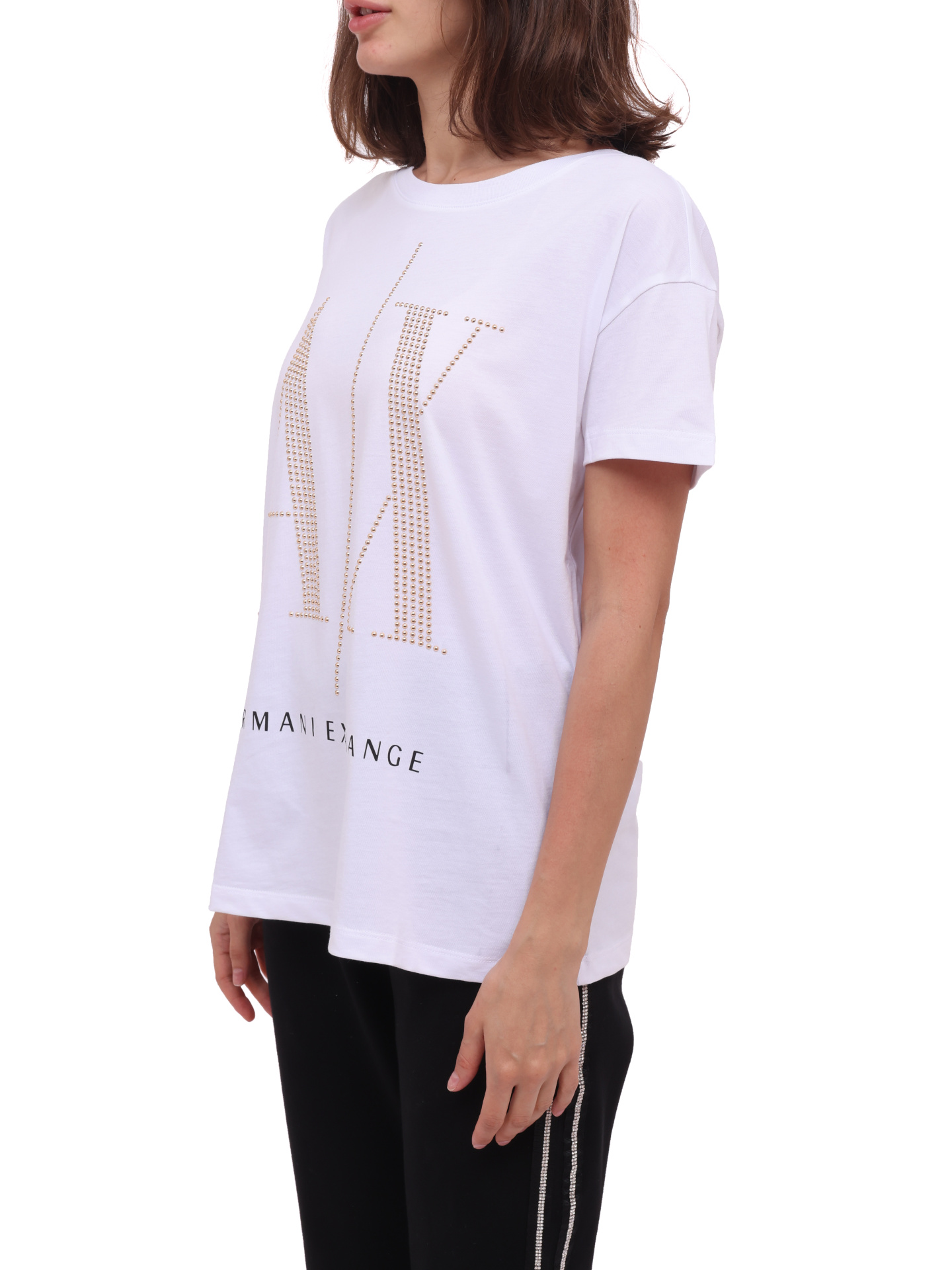 Футболка Armani Exchange 8NYTDX белая женская из хлопка — купить в интернет-магазине Verdistore
