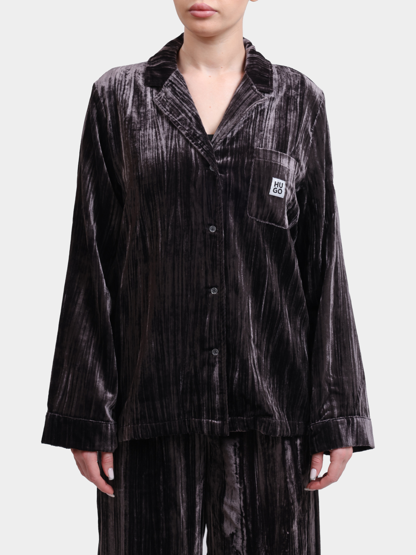 Ночная сорочка VELVET_SHIRT 10275018 01 50550047 010 черная женская  — купить в интернет-магазине Verdistore