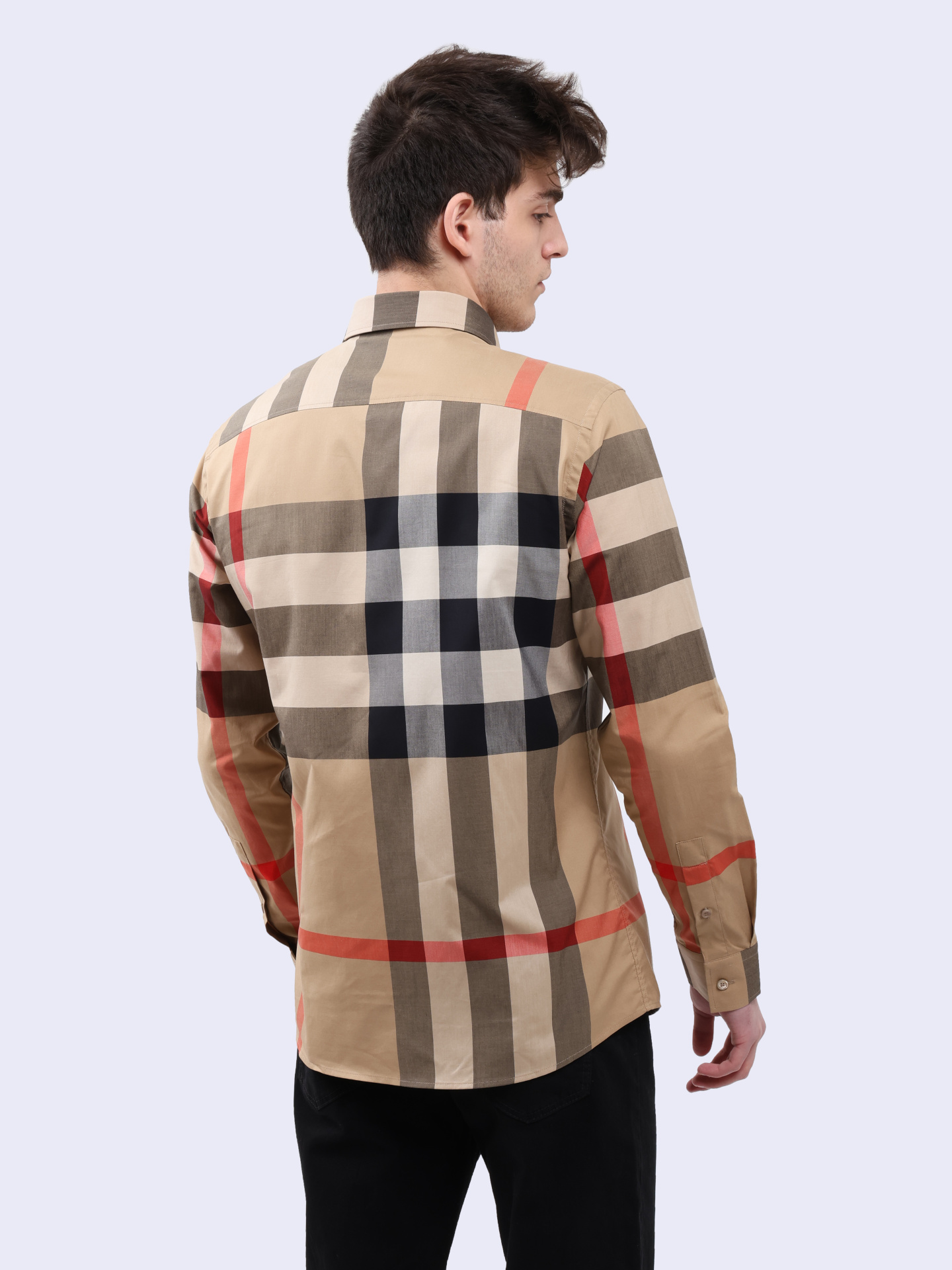 Рубашка Burberry 8071445 A7028 хлопковая мужская в клетку — купить в интернет-магазине Verdistore