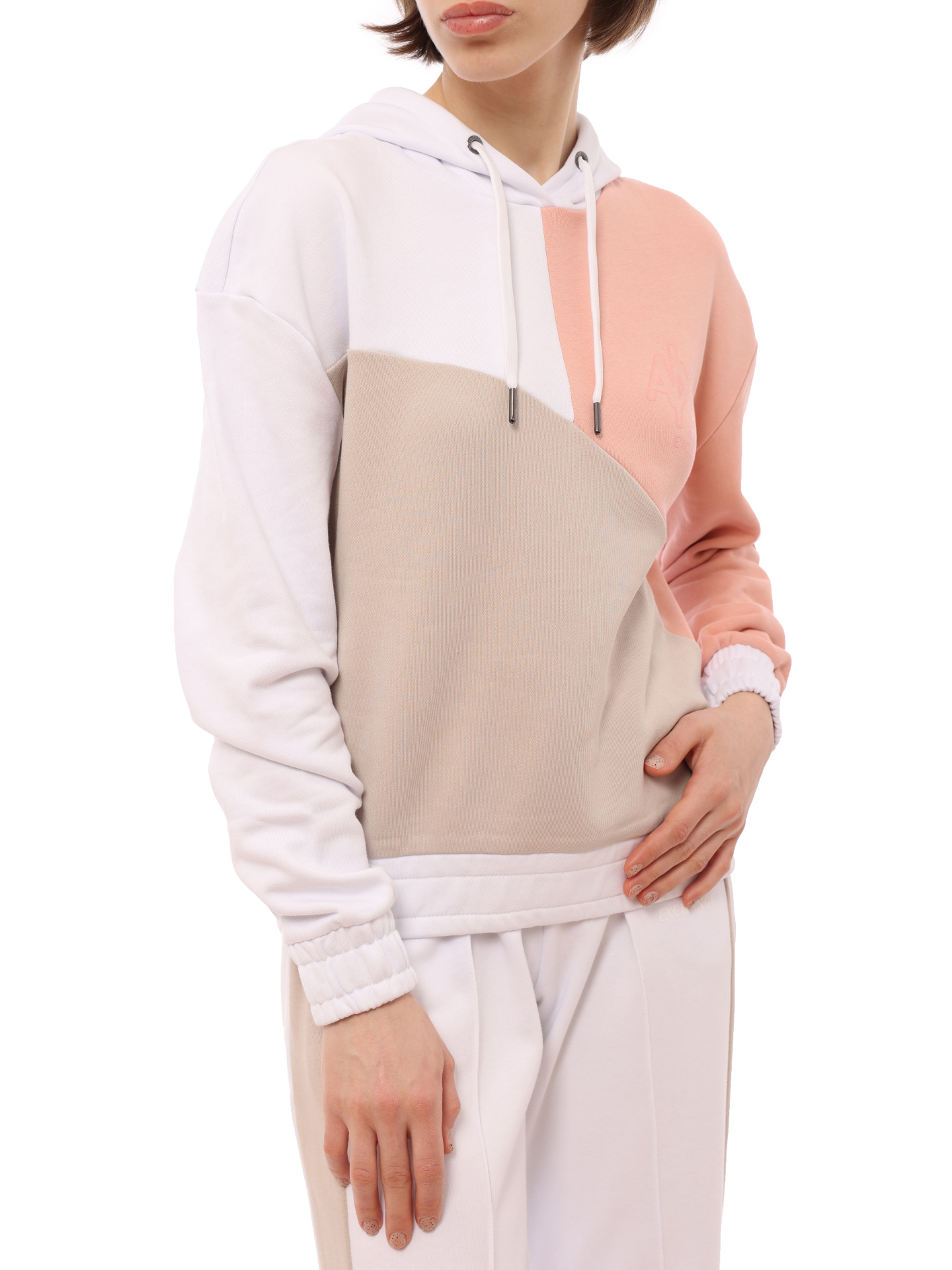 Худи Armani Exchange 3RYM79 YJDHZ 41BB комбинированное женское из хлопка — купить в интернет-магазине Verdistore