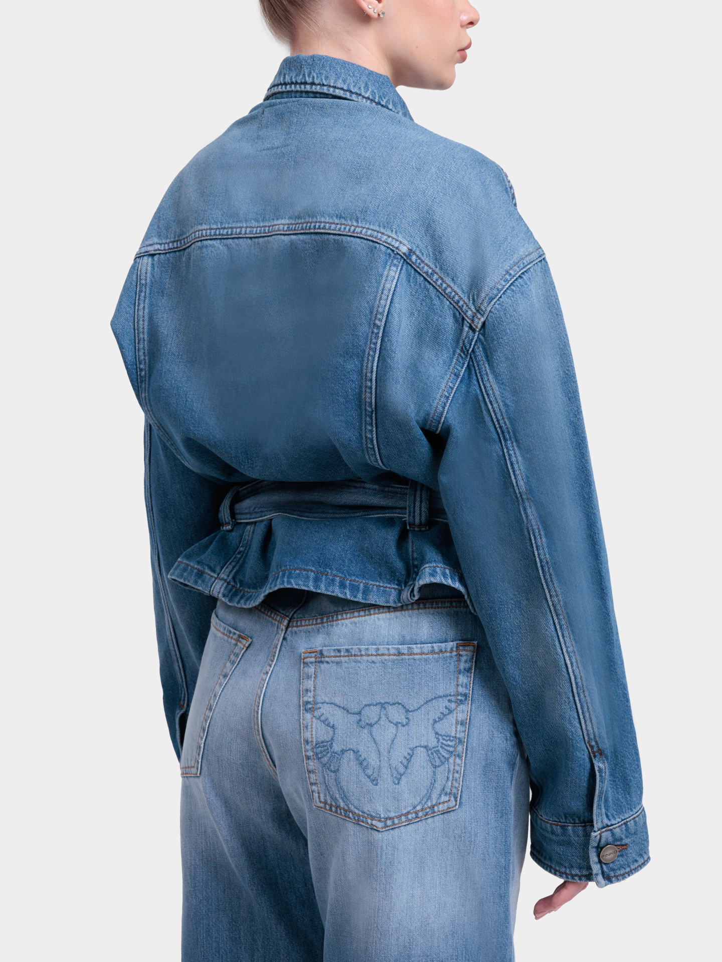 Куртка Pinko 106389 A341 PJV джинсовая женская с поясом — купить в интернет-магазине Verdistore