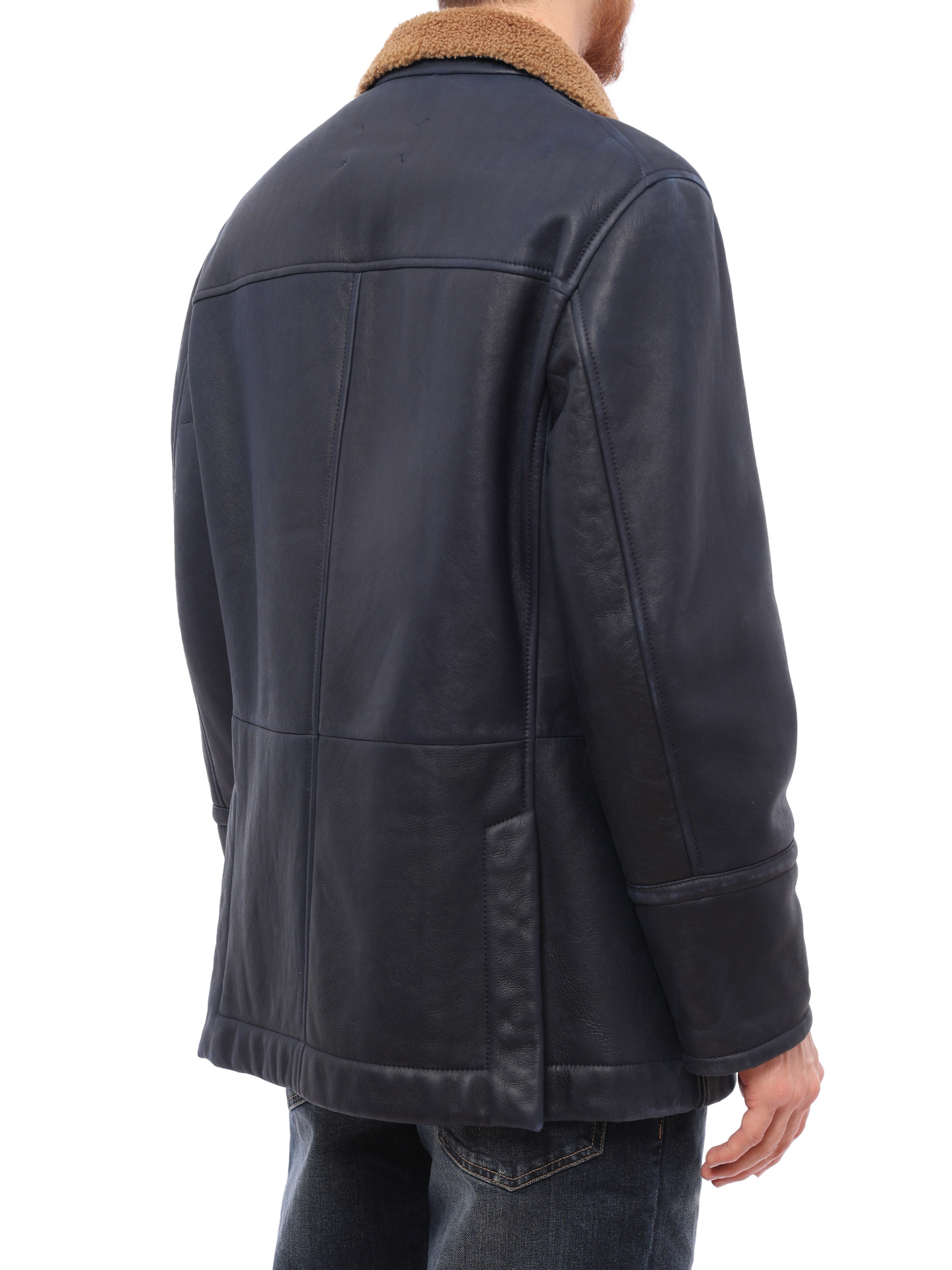 Дубленка Brunello Cucinelli MPMRN1651 C8007 темно-синяя мужская из кожи — купить в интернет-магазине Verdistore