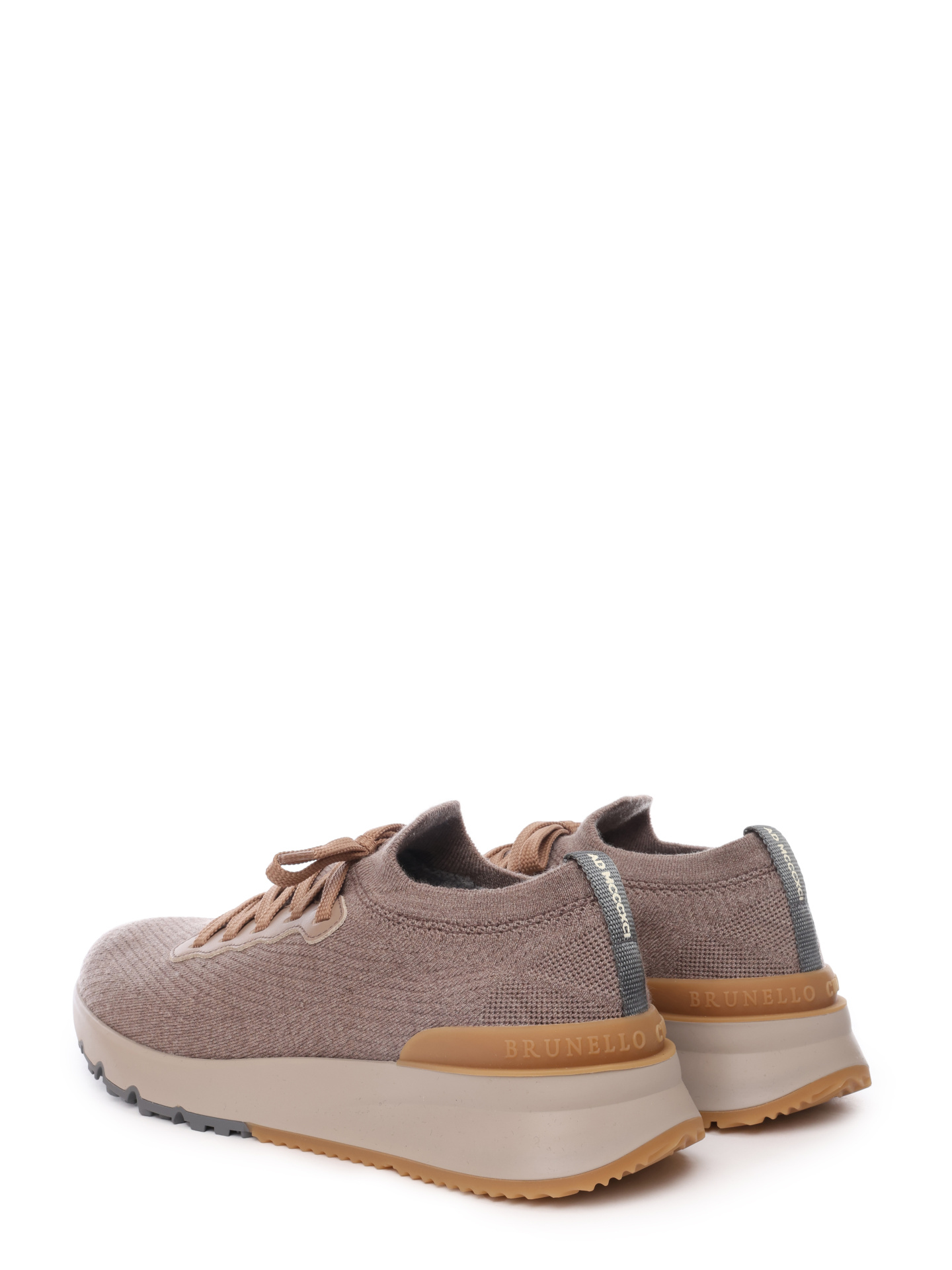 Кроссовки Brunello Cucinelli MZUWLBO253 CWE21 бежевые мужские из шерсти — купить в интернет-магазине Verdistore