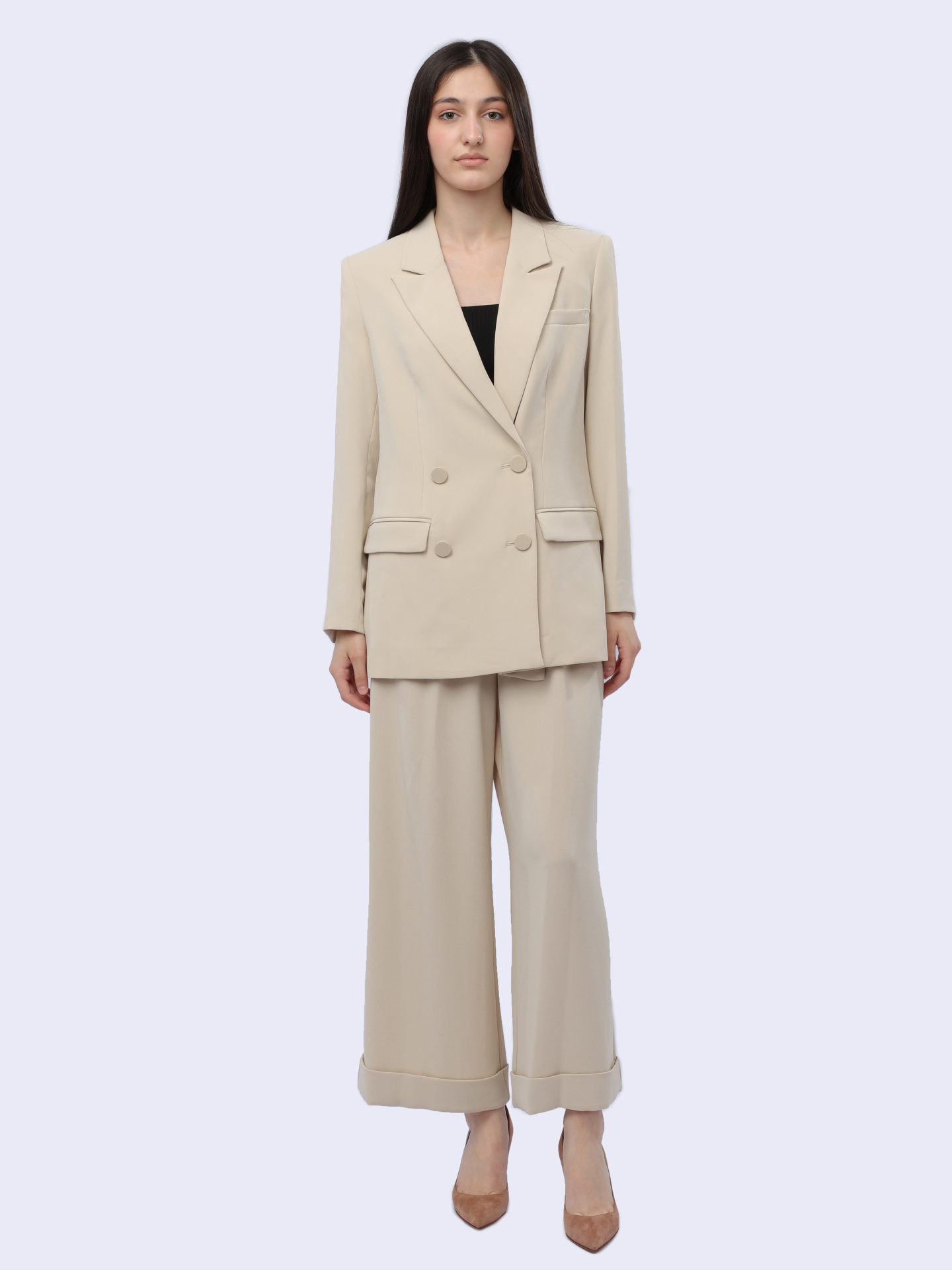 Жакет Armani Exchange 3DYG31 YN1QZ 1787 бежевый женский двубортный — купить в интернет-магазине Verdistore