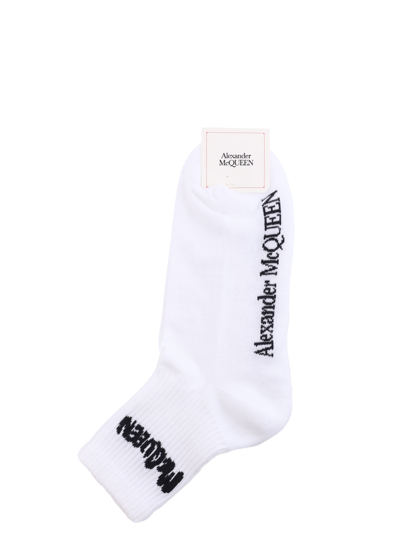 Носки Alexander McQueen 697955 3E03Q 9060 белые хлопковые — купить в интернет-магазине Verdistore