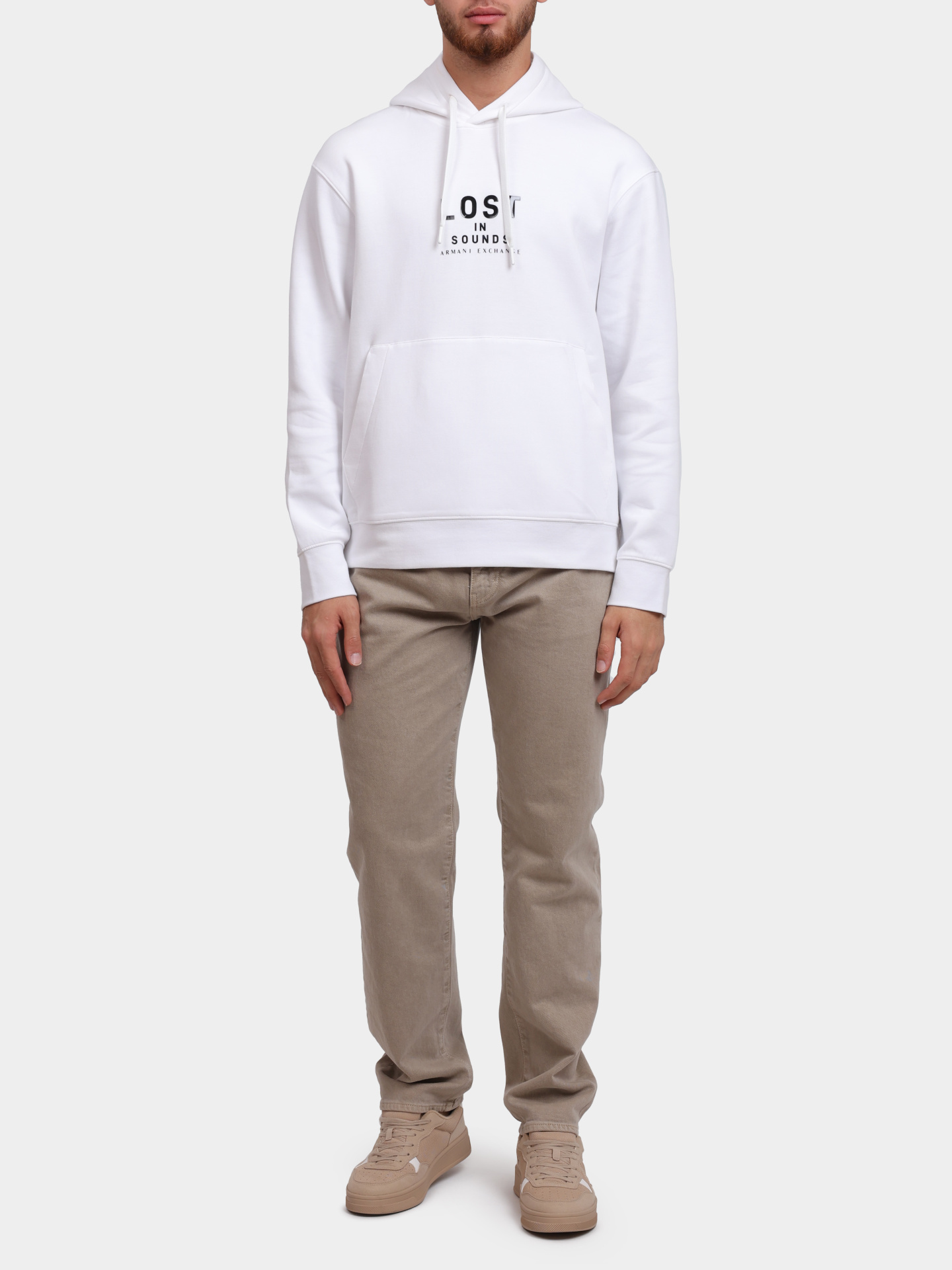 Худи Armani Exchange XM000490 AF13047 U0009 белое мужское — купить в интернет-магазине Verdistore