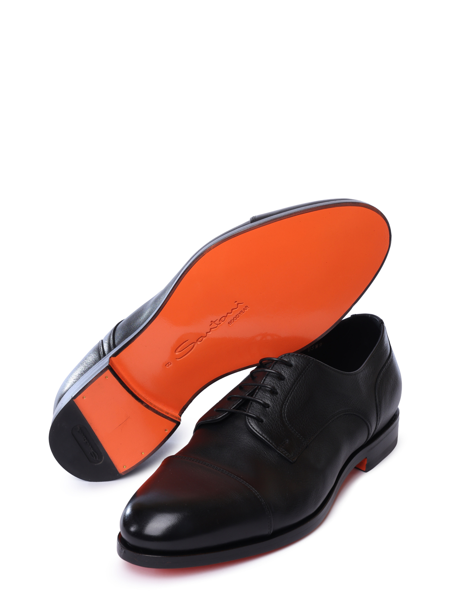 Дерби Santoni MCCG18940SA1SLASN01 кожаные мужские — купить в интернет-магазине Verdistore