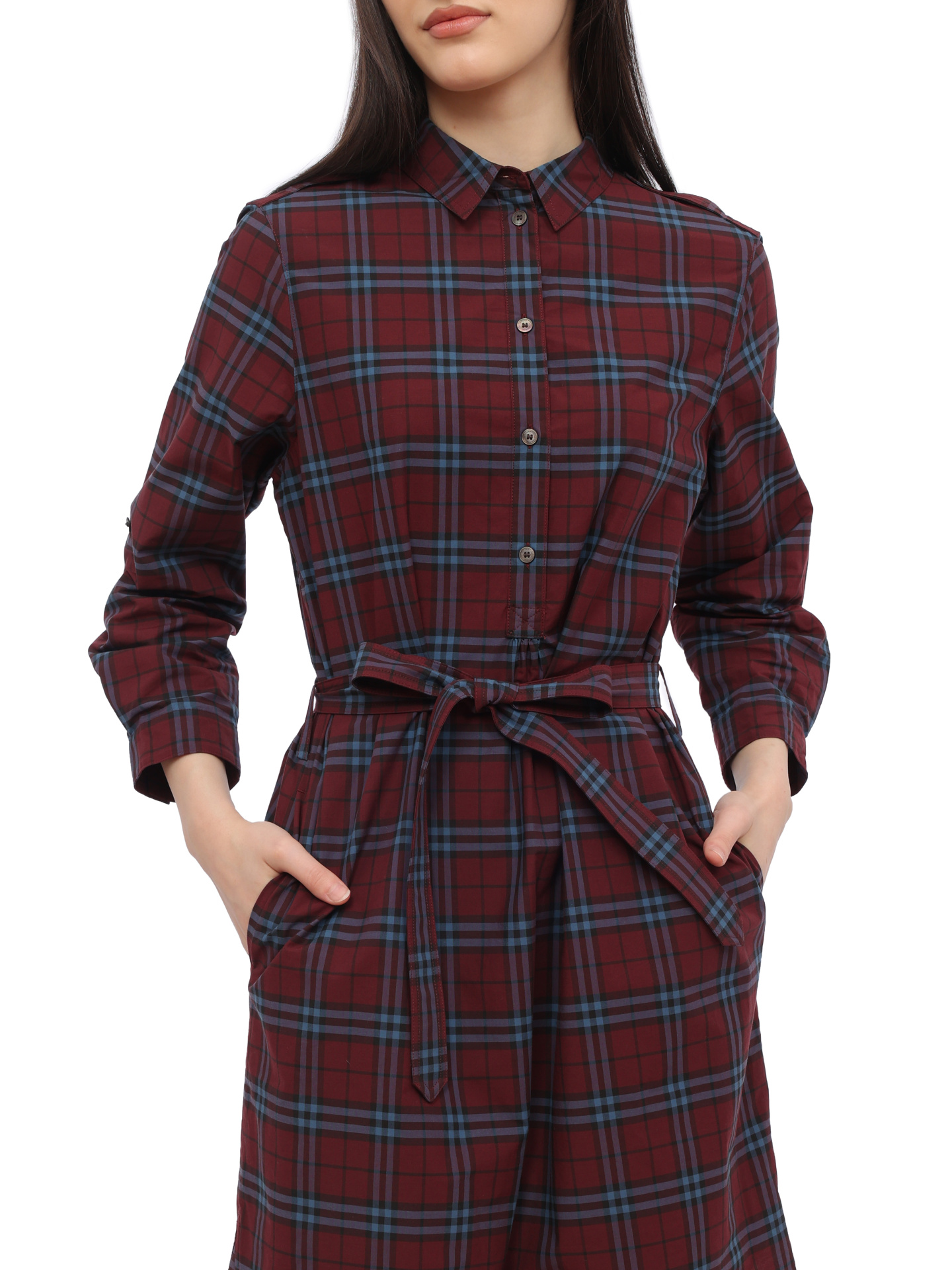 Платье Burberry 4066179 хлопковое женское в клетку — купить в интернет-магазине Verdistore