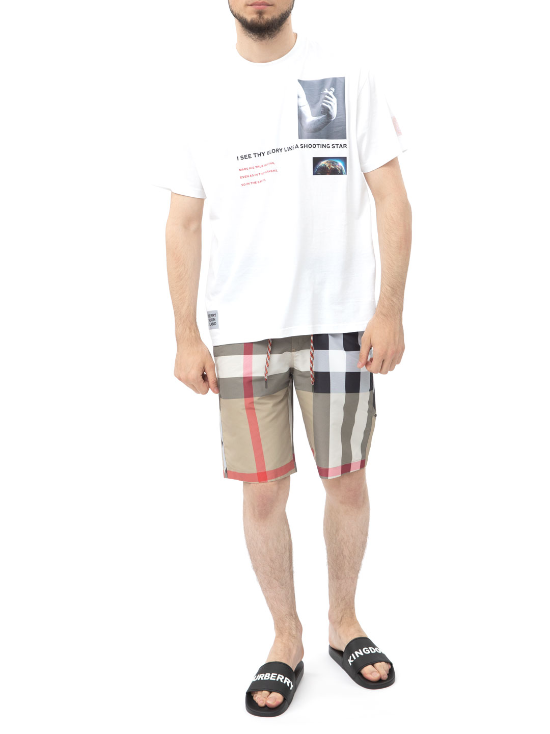 Шорты Burberry 8022647 бежевые мужские в клетку — купить в интернет-магазине Verdistore