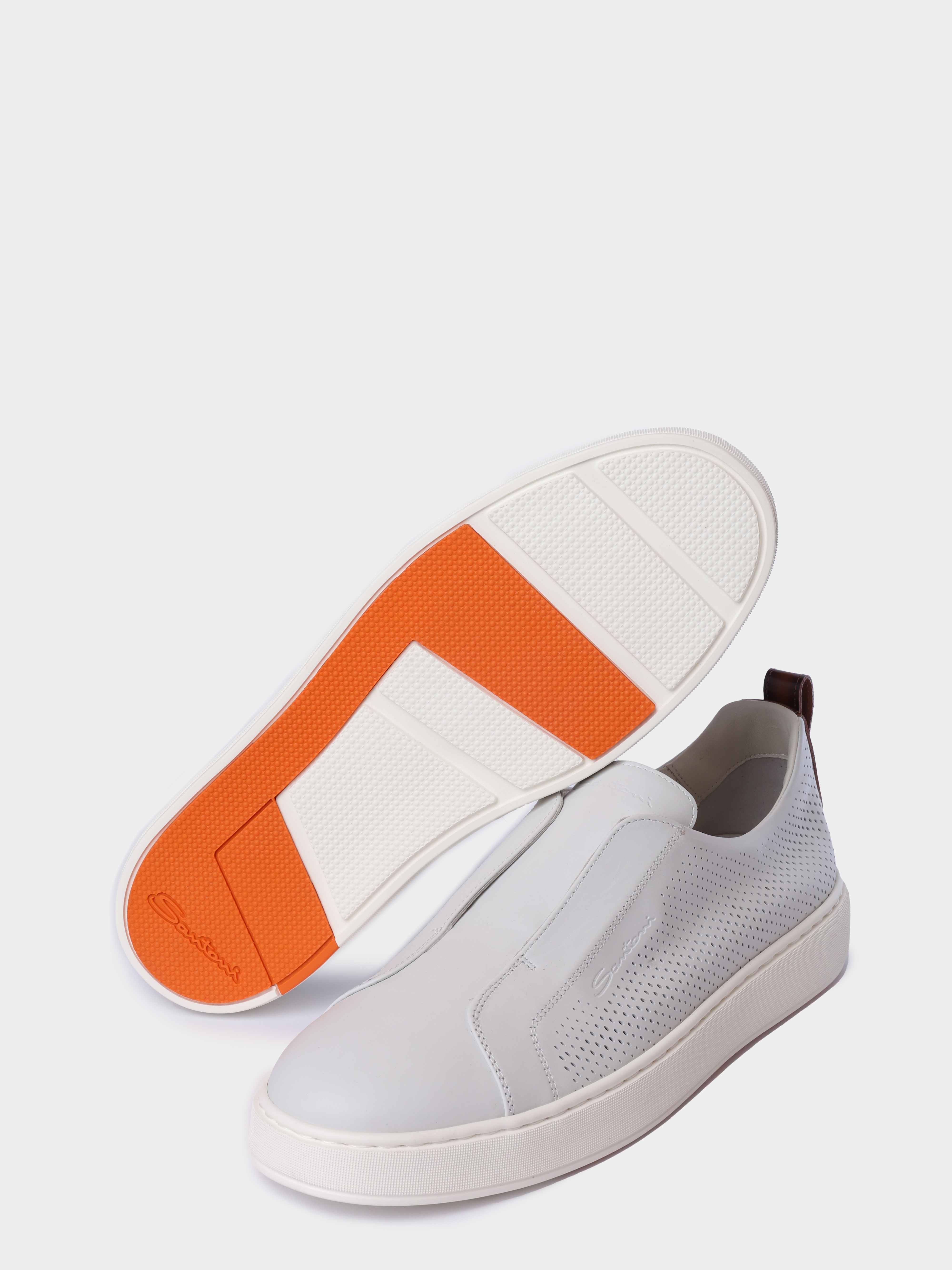 Кеды Santoni MBCG22181BARTFIDI80 кожаные мужские с перфорацией — купить в интернет-магазине Verdistore