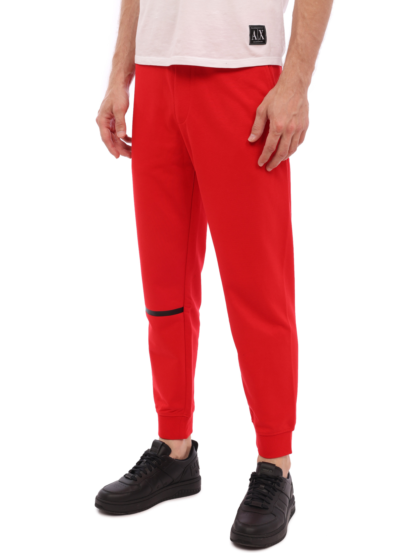Брюки спортивные Armani Exchange 3KZPFE ZJ9FZ хлопковые мужские с контрастной отделкой — купить в интернет-магазине Verdistore
