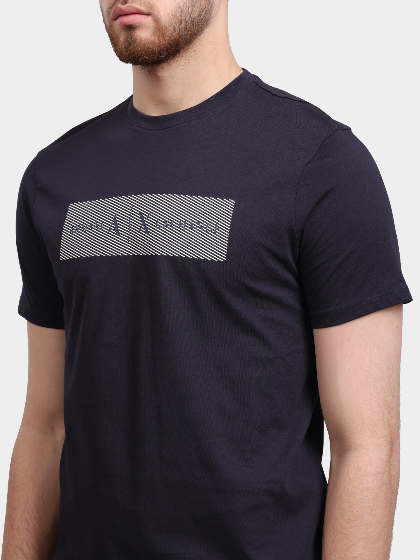 Футболка Armani Exchange XM002472 AF10356 UB101 темно-синяя мужская — купить в интернет-магазине Verdistore