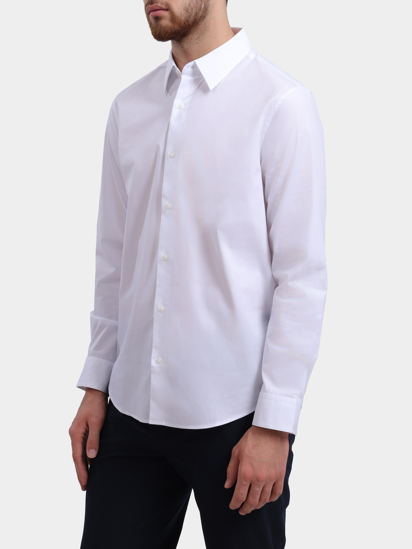 Рубашка Calvin Klein LV04LB148G YAA белая мужская прямого кроя — купить в интернет-магазине Verdistore