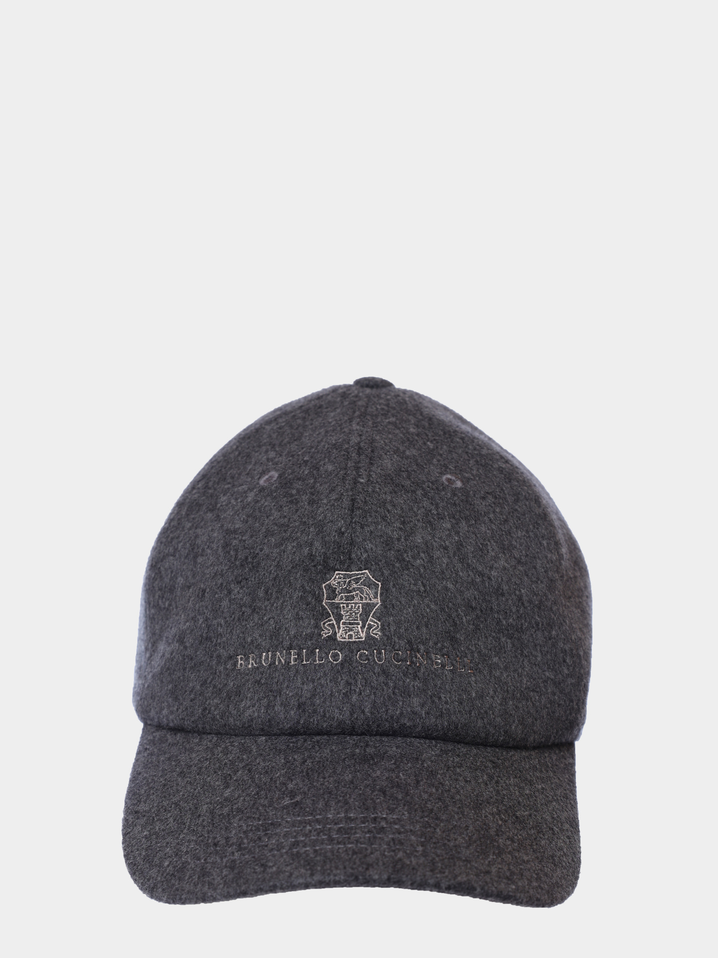 Бейсболка Brunello Cucinelli M038P9850 CGQ69 серая мужская из шерсти — купить в интернет-магазине Verdistore