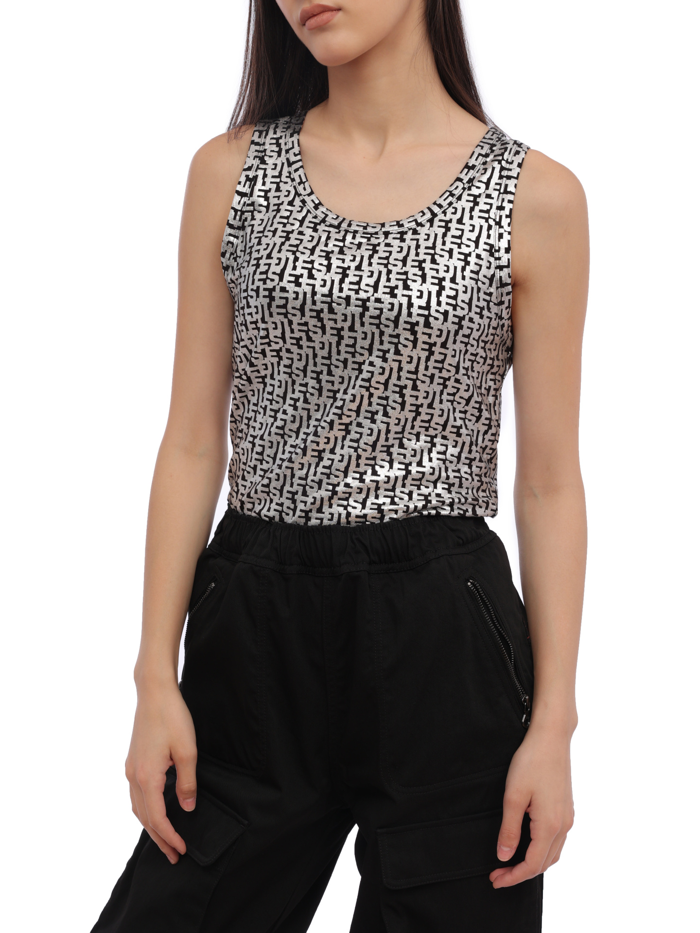 Топ Diesel A112760NFAP9BX серый женский с принтом — купить в интернет-магазине Verdistore