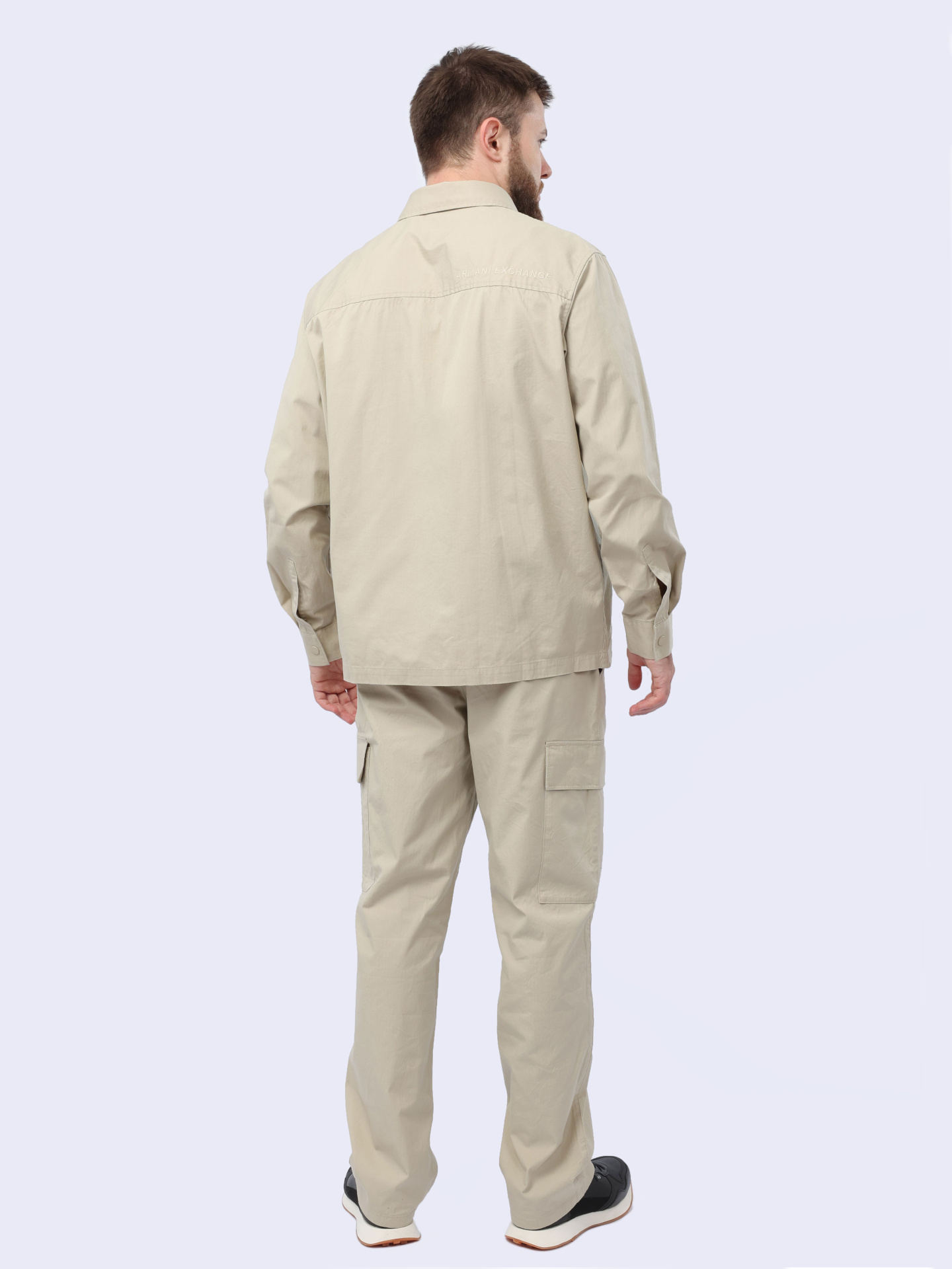 Рубашка Armani Exchange 3DZС02 ZN3SZ 1795 бежевая мужская из хлопка — купить в интернет-магазине Verdistore