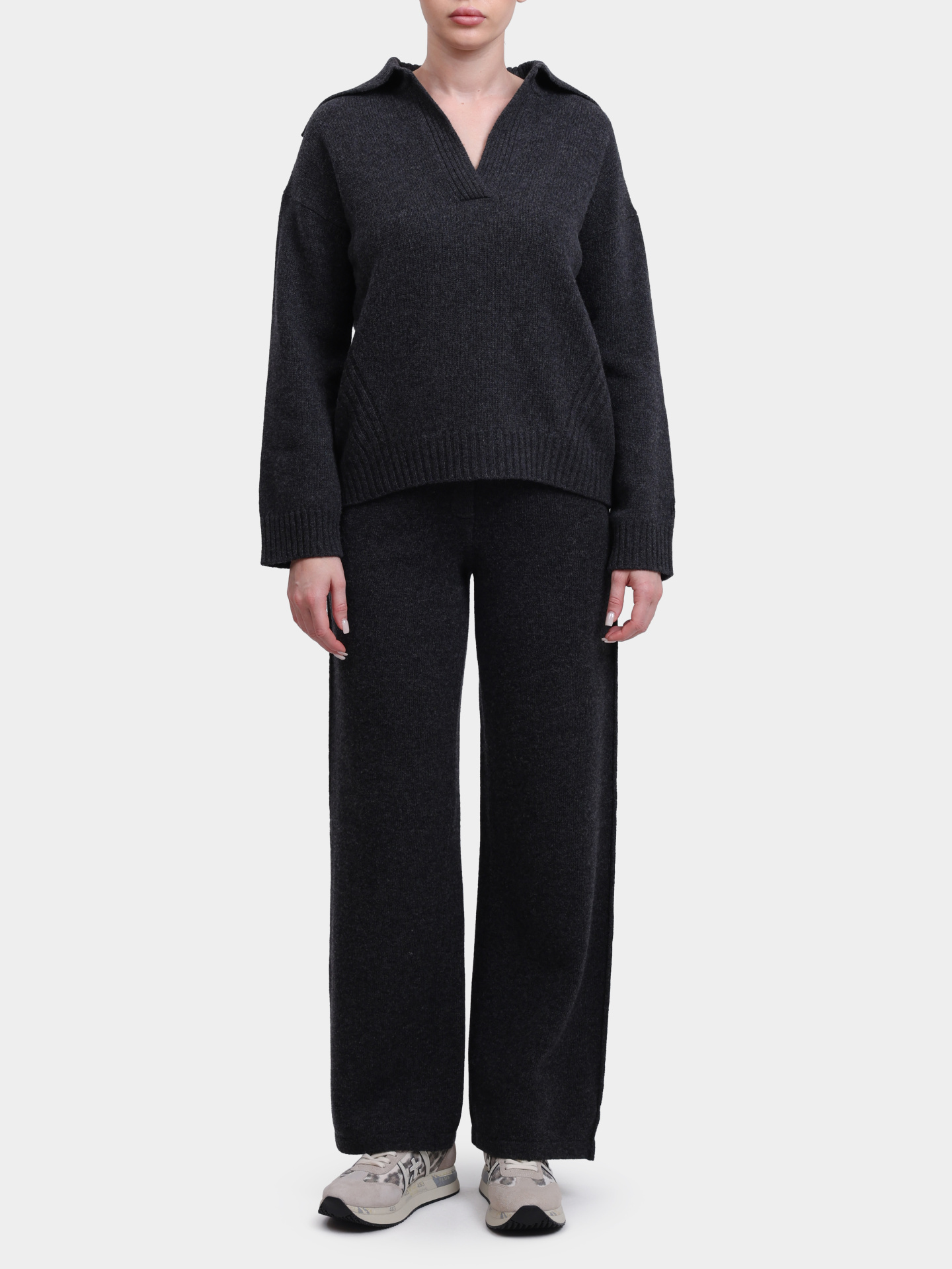 Брюки Marella ELMETTO 004 серые женские плотной вязки — купить в интернет-магазине Verdistore