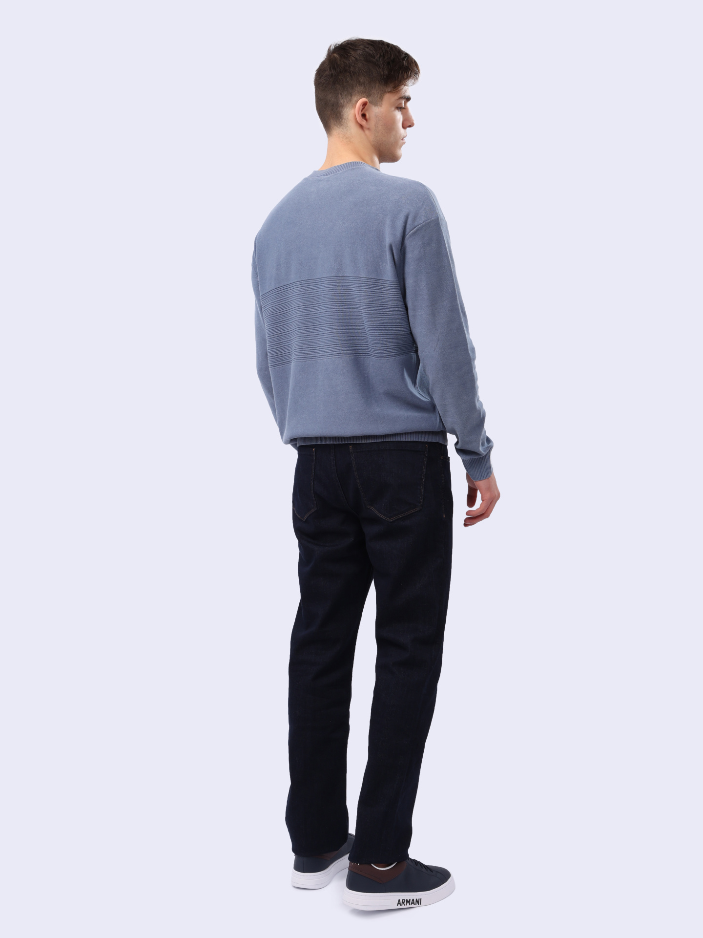 Свитер Armani Exchange 6DZM6J ZMQ7Z 19AA голубой мужской из хлопка — купить в интернет-магазине Verdistore