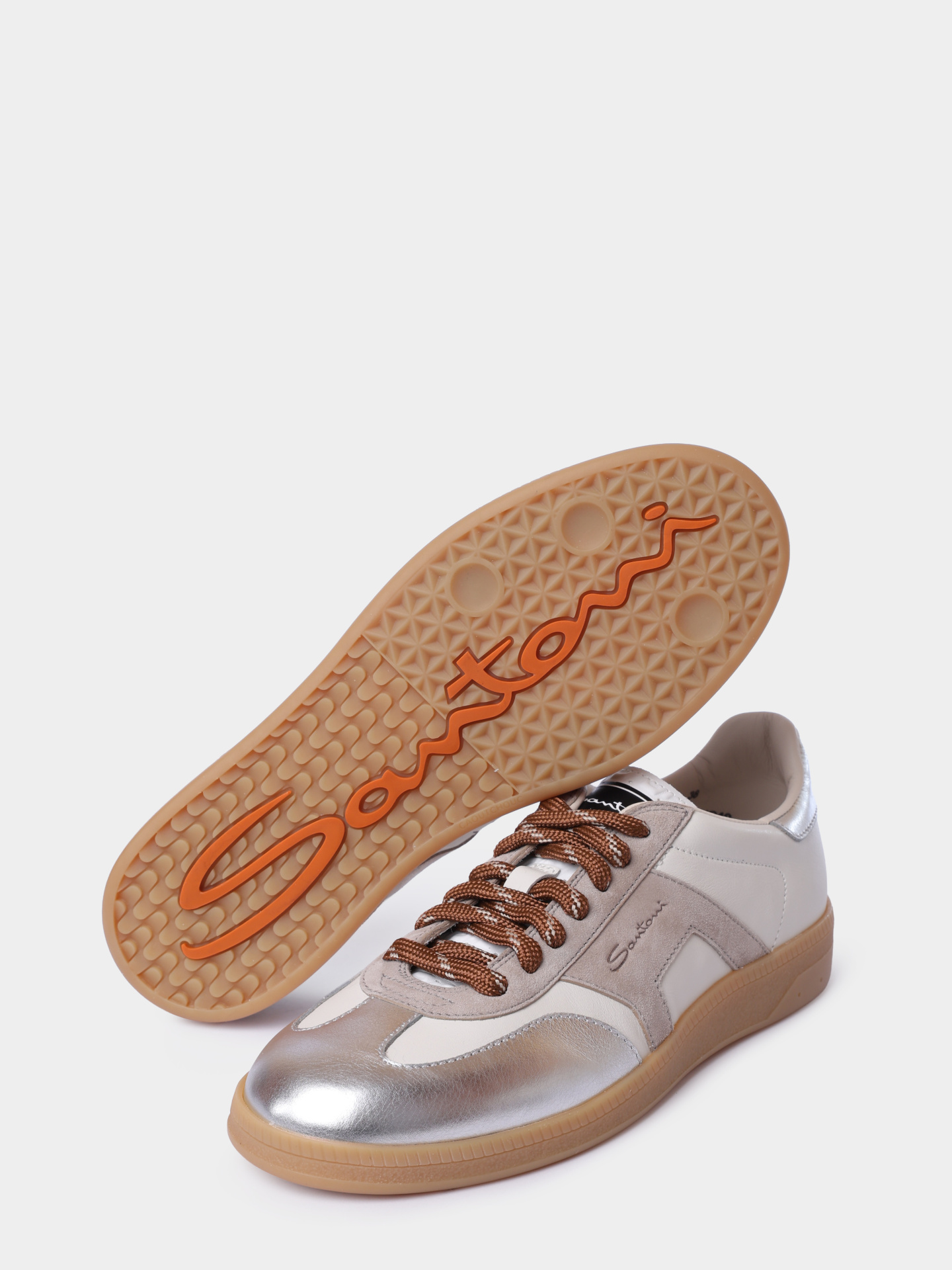 Кеды Santoni WBPG61244FARSPSXG40 кожаные женские — купить в интернет-магазине Verdistore