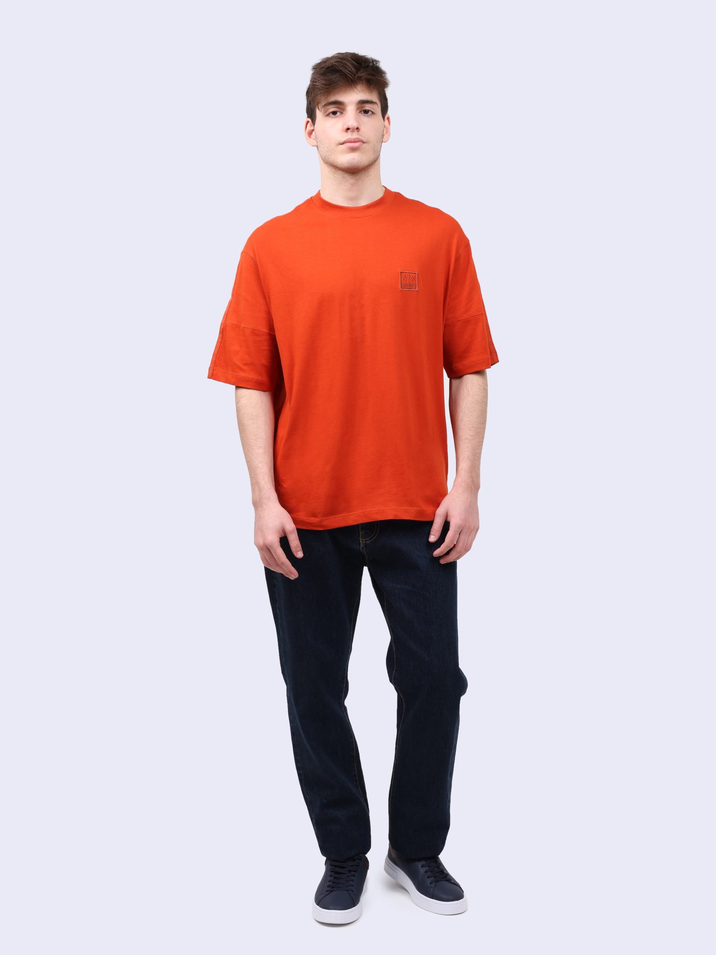 Футболка Armani Exchange 6DZMHR ZJNQZ 1498 оранжевая мужская хлопковая — купить в интернет-магазине Verdistore