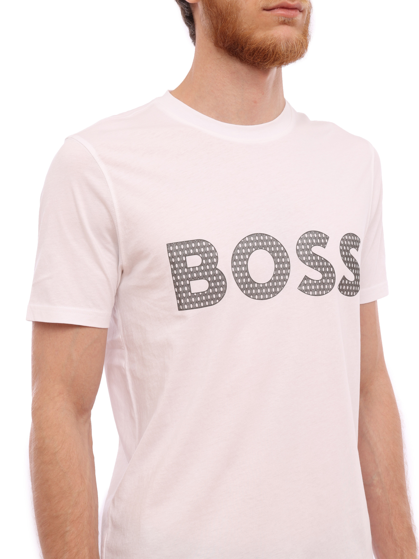 Футболка Boss 50495719 100 белая мужская с логотипом — купить в интернет-магазине Verdistore