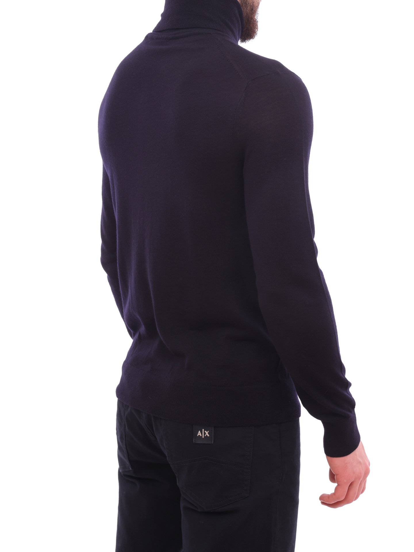 Водолазка Armani Exchange 8NZM3C ZM8AZ 1510 темно-синяя мужская из шерсти — купить в интернет-магазине Verdistore