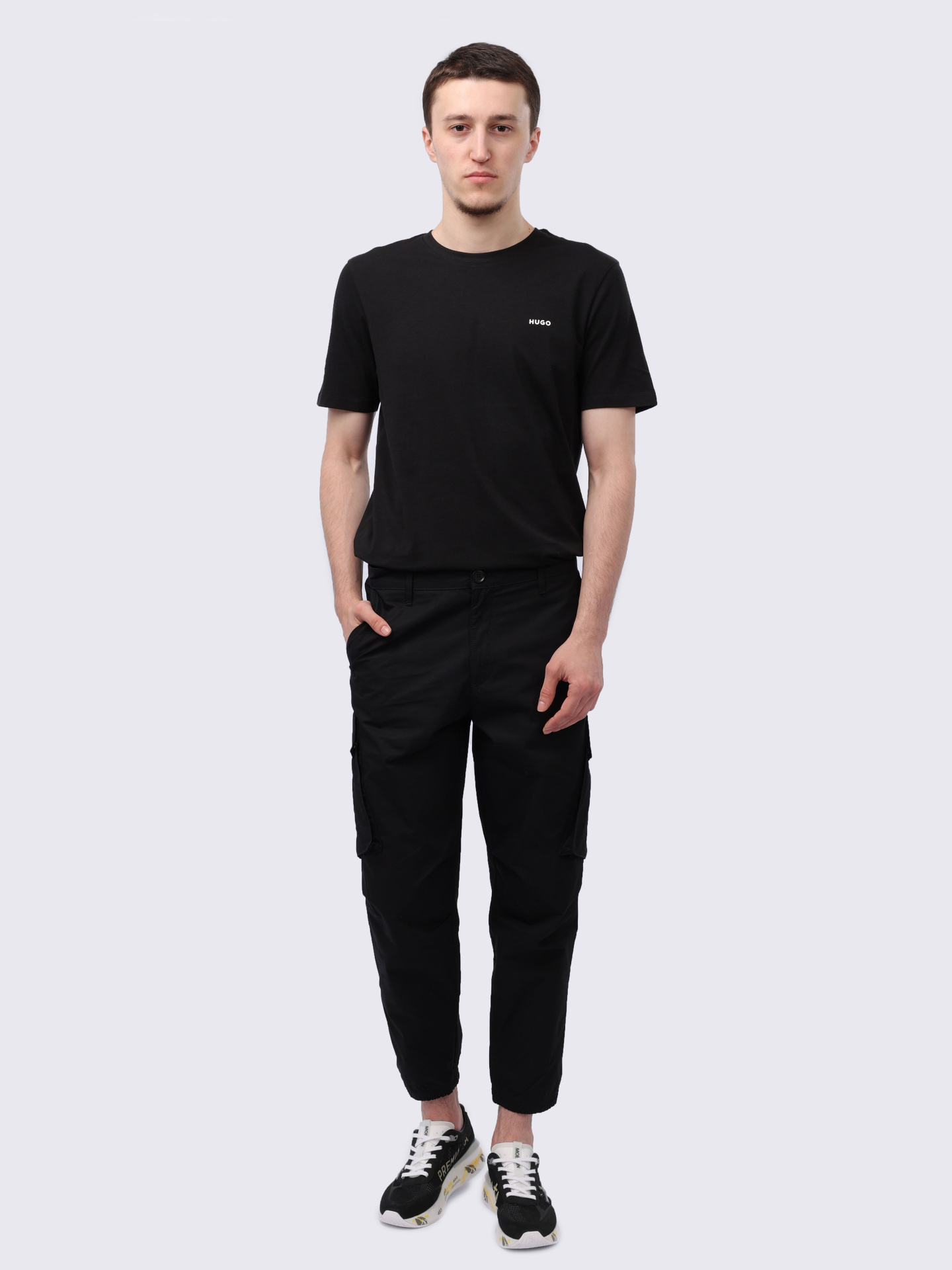 Брюки Armani Exchange 3DZP55 ZN3MZ 1200 черные мужские с накладными карманами  — купить в интернет-магазине Verdistore