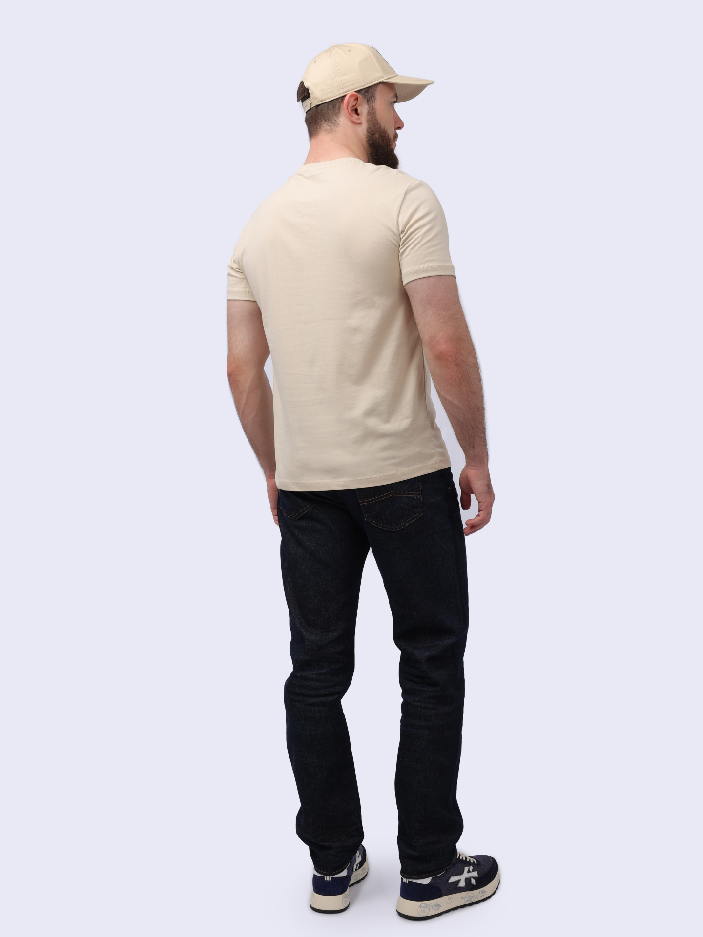 Футболка Armani Exchange 3DZTAG ZJ9TZ 1792 бежевая мужская — купить в интернет-магазине Verdistore