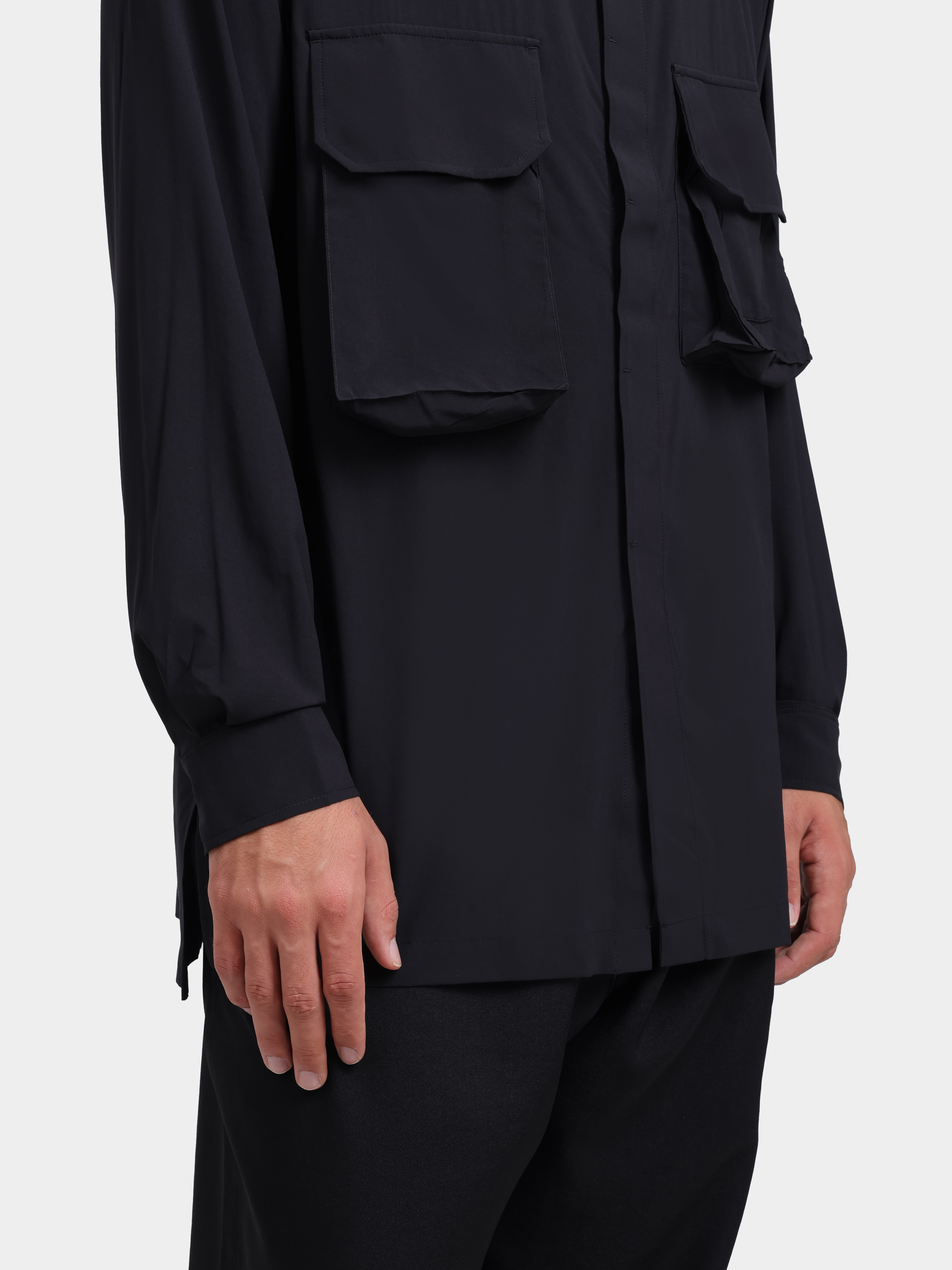 Куртка-рубашка Y3 KS7855 BLACK черная мужская с накладными карманами — купить в интернет-магазине Verdistore