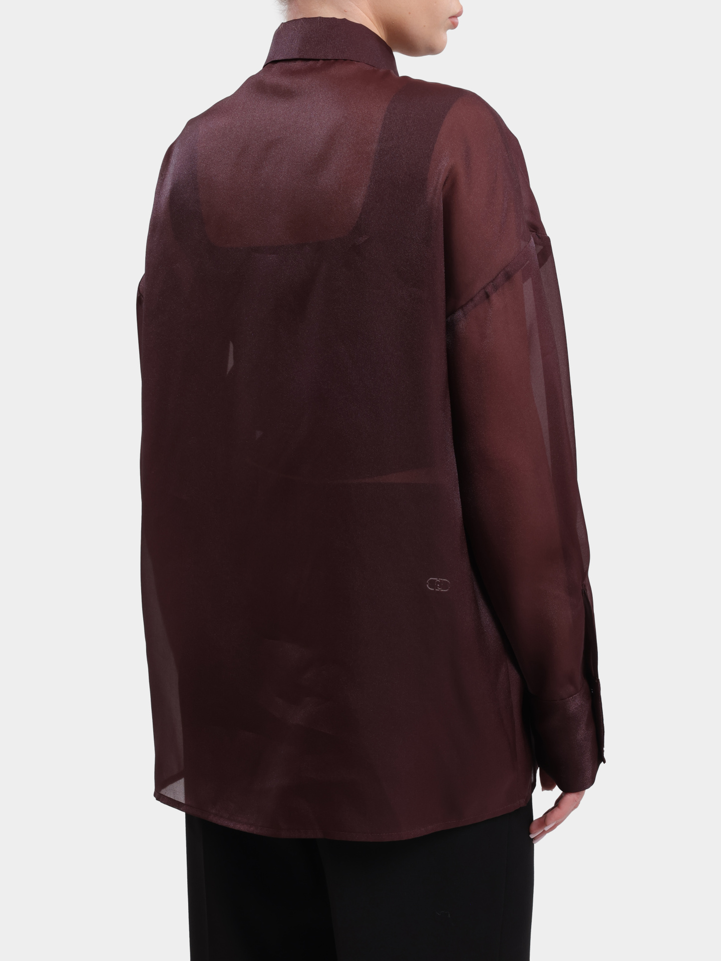 Блузка Liu-Jo BLACK LABEL CA6343 T6870 P9646 бордовая полупрозрачная прямого кроя — купить в интернет-магазине Verdistore