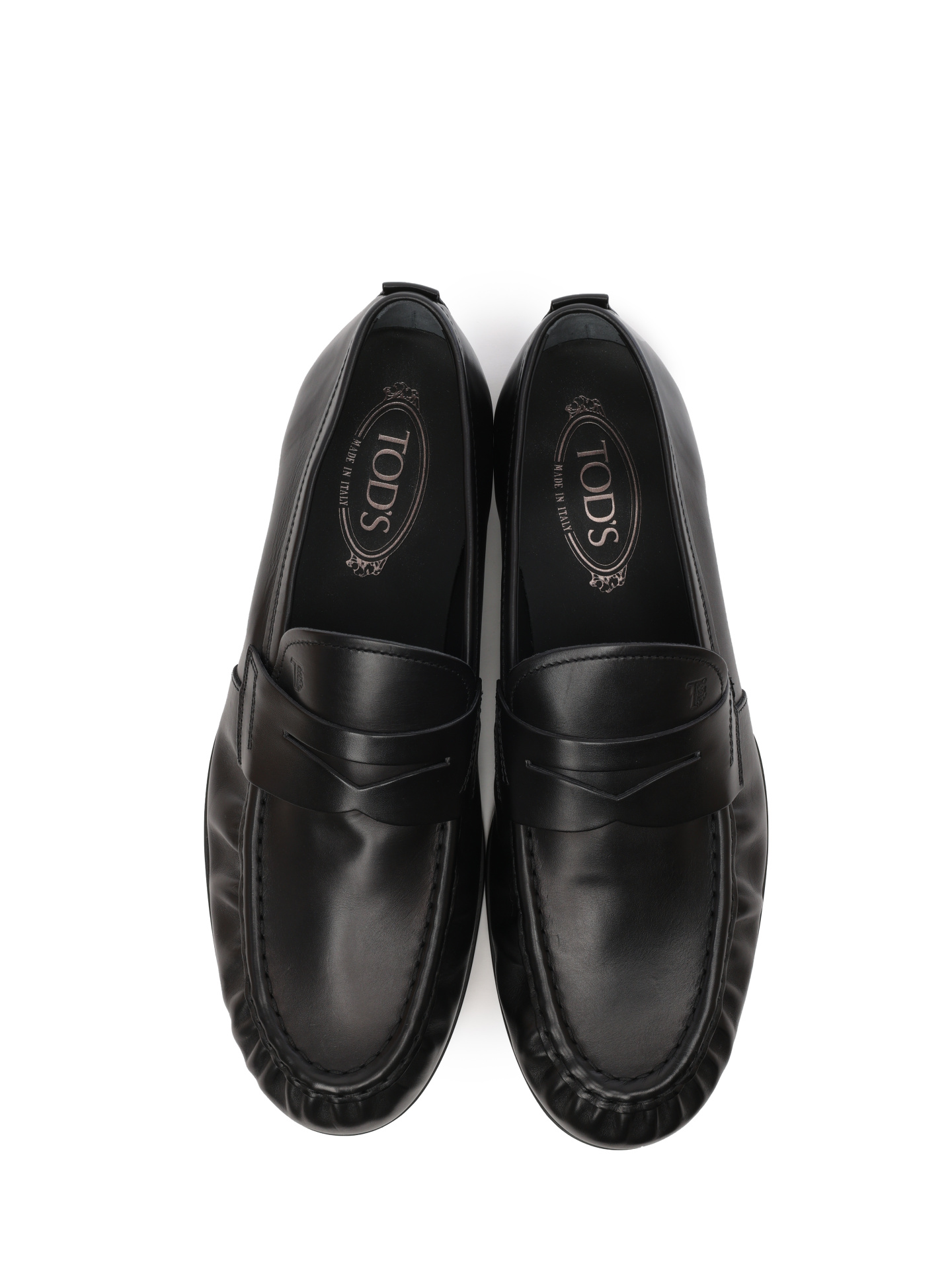 Лоферы кожаные черные на каблуке и с собранным носком — купить в интернет-магазине Verdistore