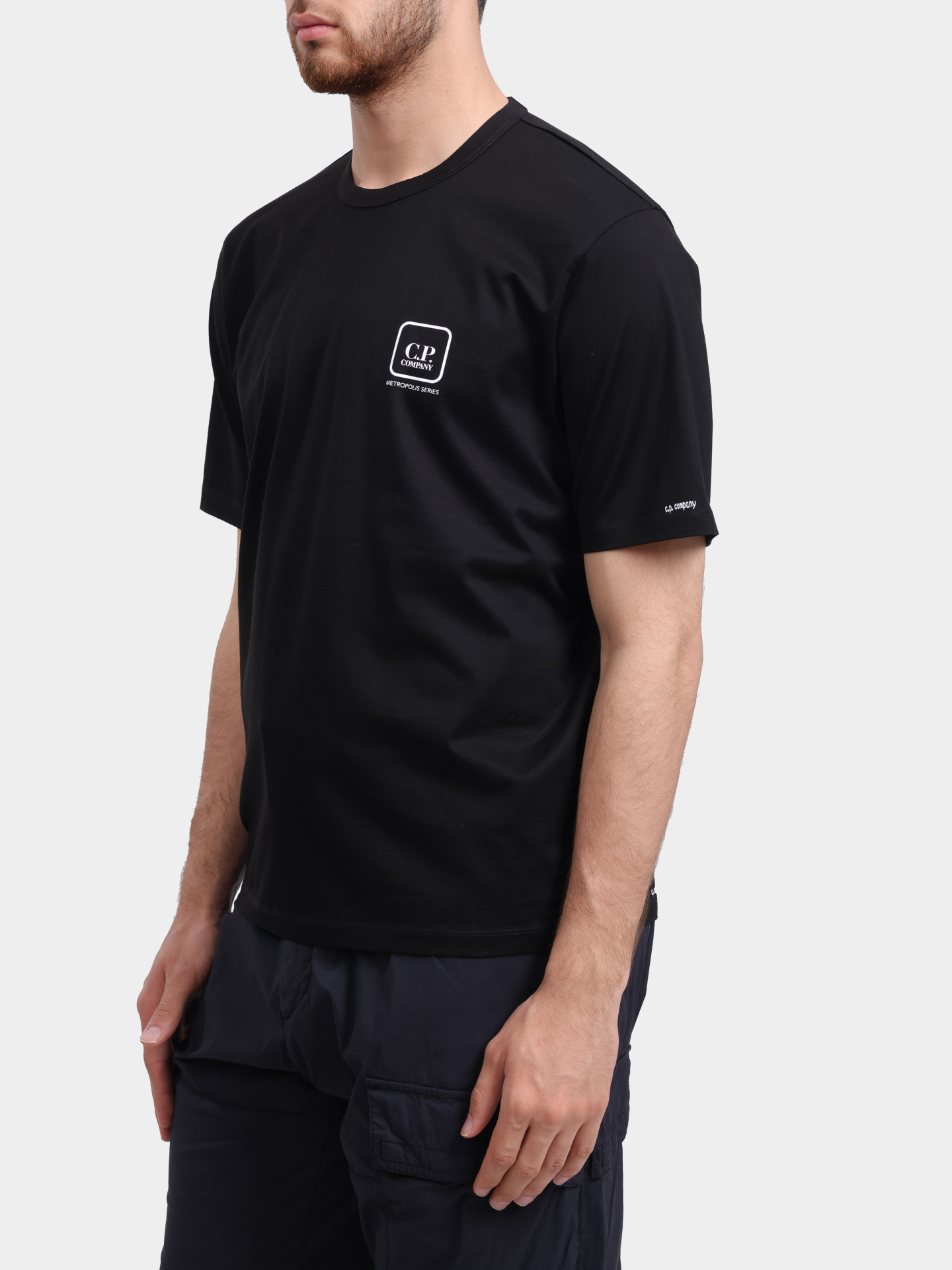Футболка C.P. Company 20CLTS057A 006370W 999 черная мужская из хлопка — купить в интернет-магазине Verdistore