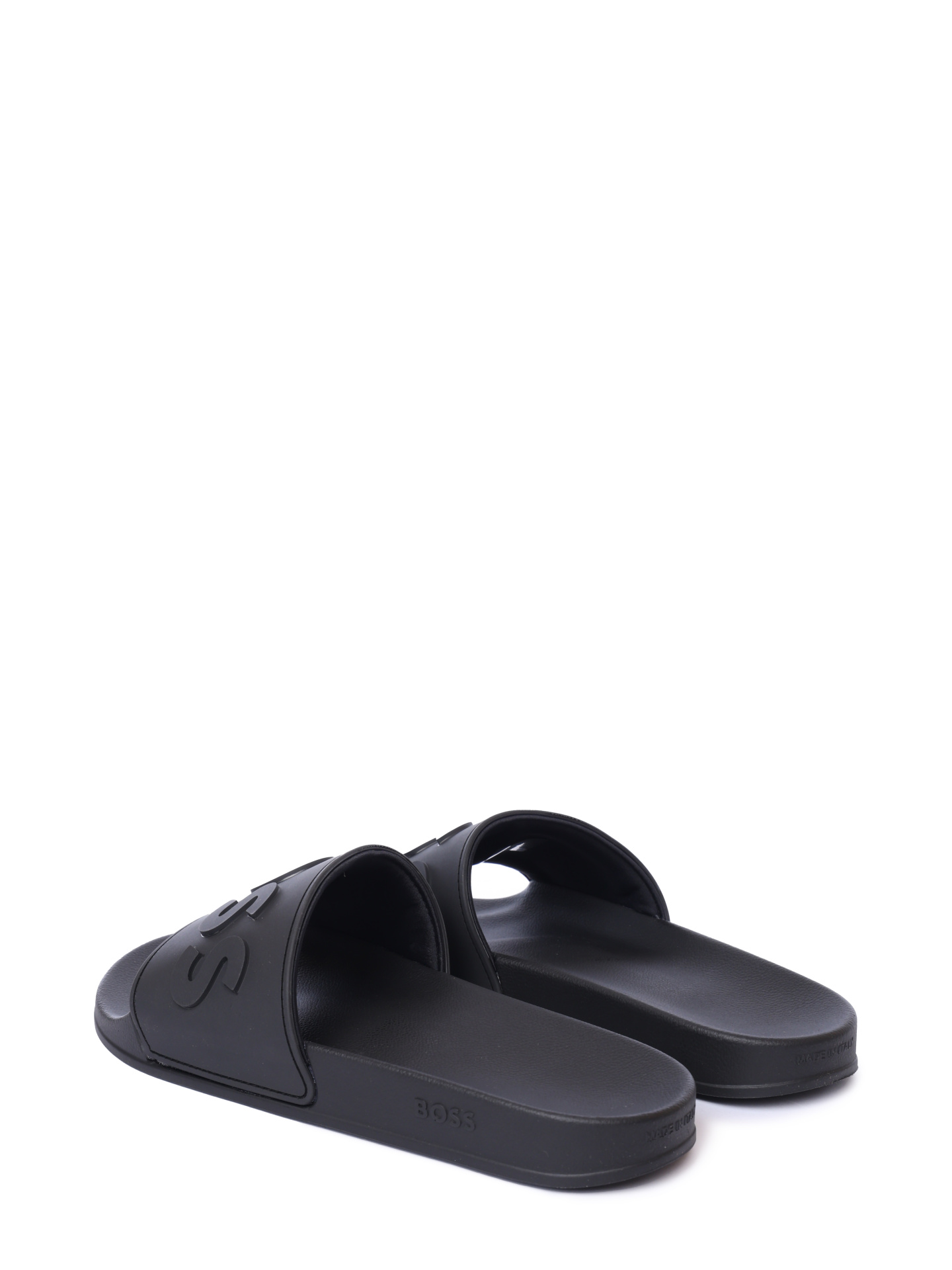 Шлепанцы Boss 50498241 005 черные мужские с логотипом — купить в интернет-магазине Verdistore