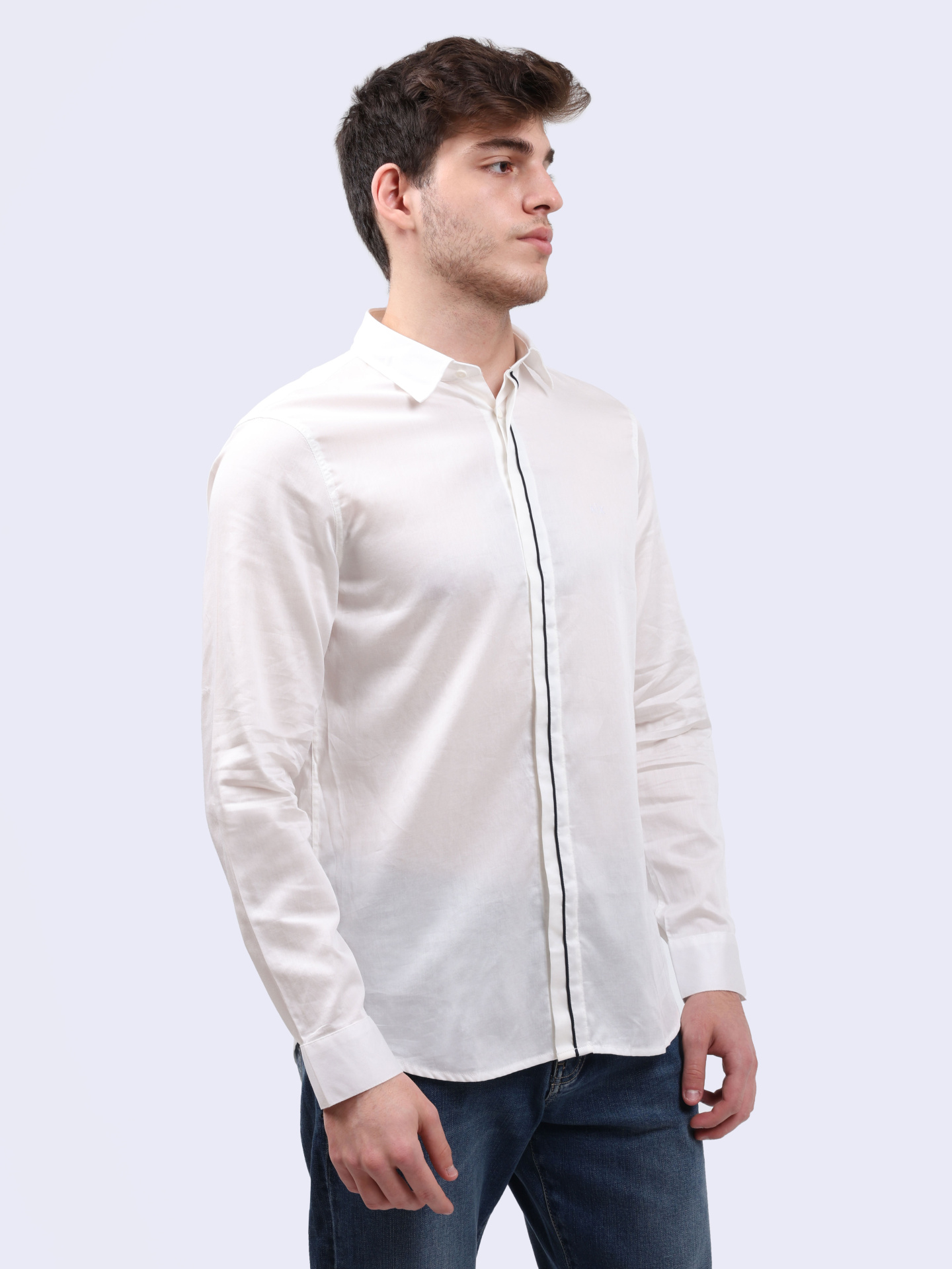 Рубашка Armani Exchange 6DZC27 ZNZRZ 1116 белая мужская с полоской — купить в интернет-магазине Verdistore