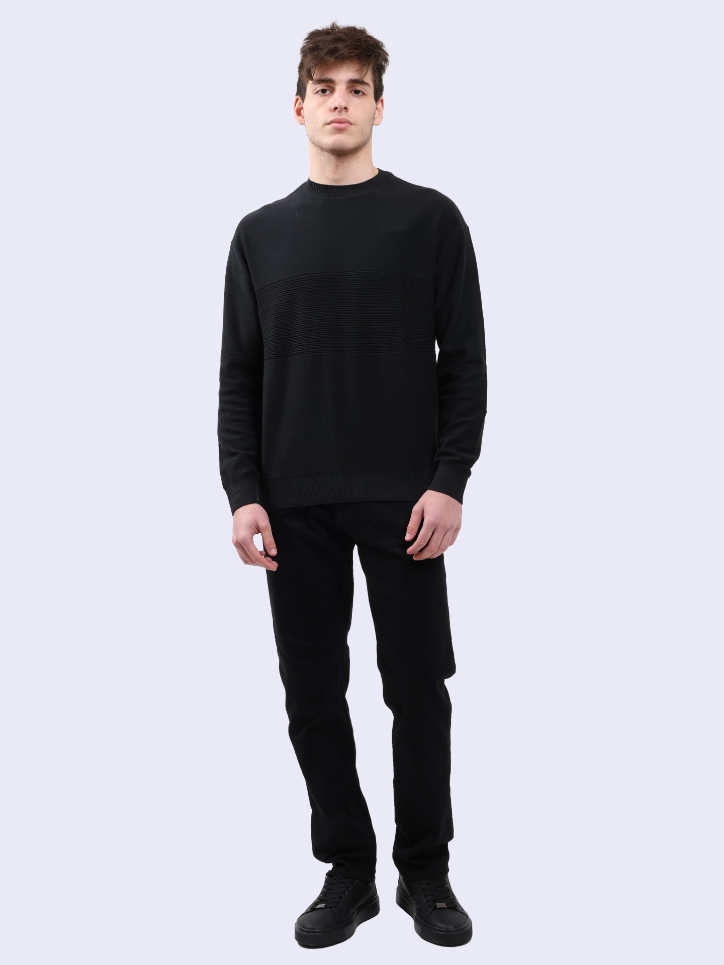 Свитер Armani Exchange 6DZM6J ZMQ7Z 1200 черный мужской из хлопка — купить в интернет-магазине Verdistore