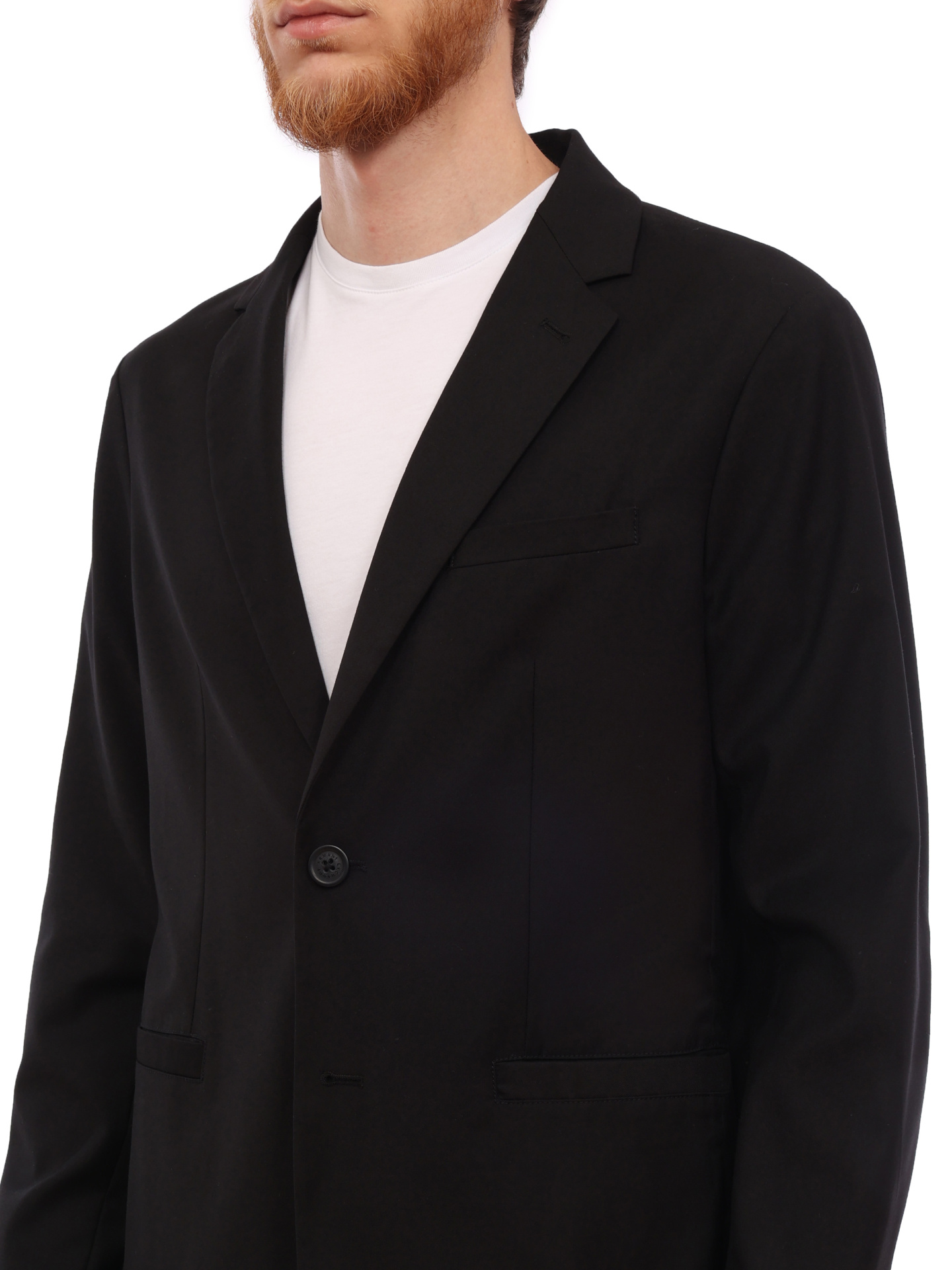 Пиджак Armani Exchange 8NZGP1 ZNPMZ 2240 черный мужской с нашивкой на рукаве — купить в интернет-магазине Verdistore