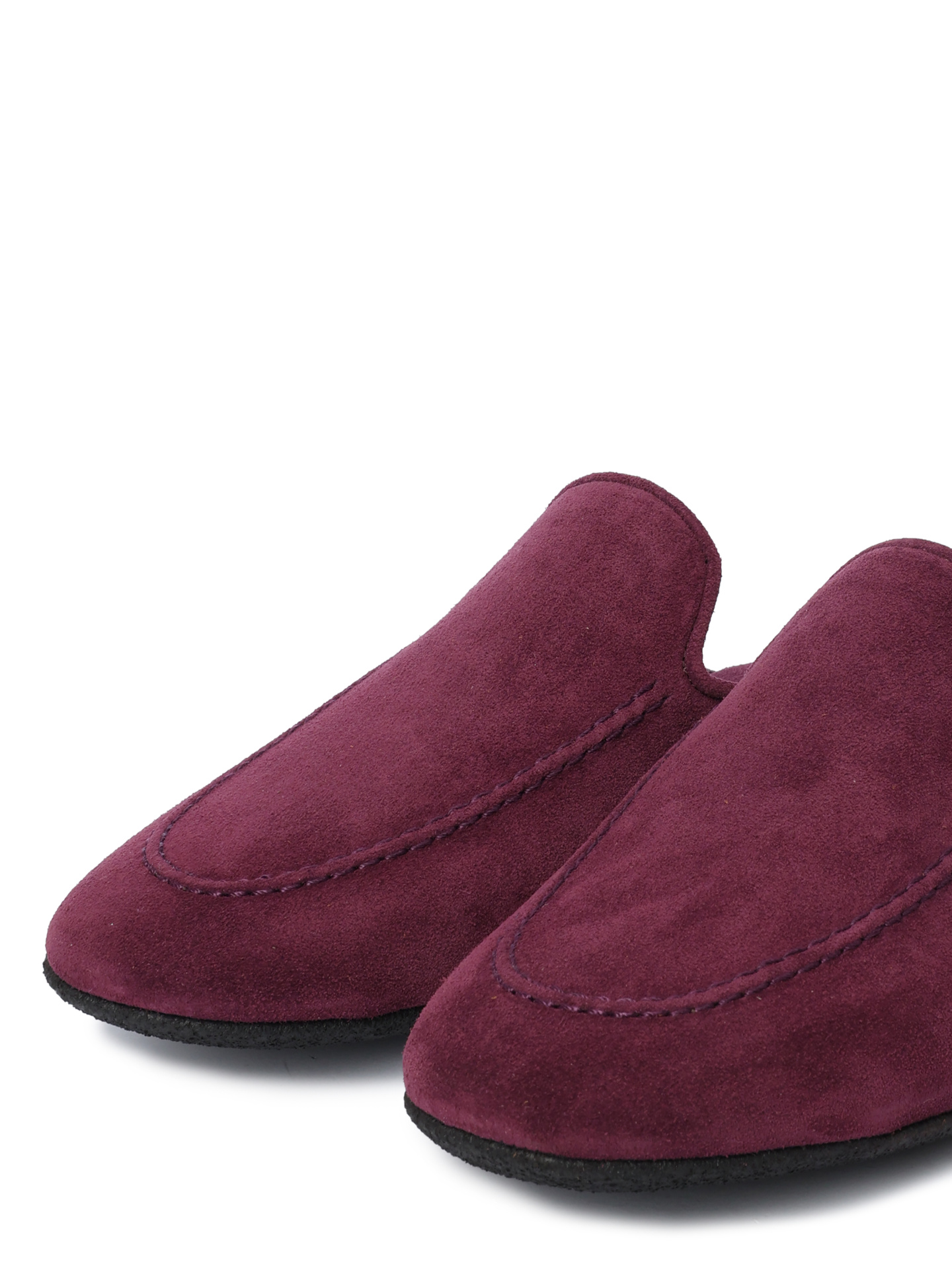 Шлепанцы бордовые замшевые с приподнятым носком — купить в интернет-магазине Verdistore