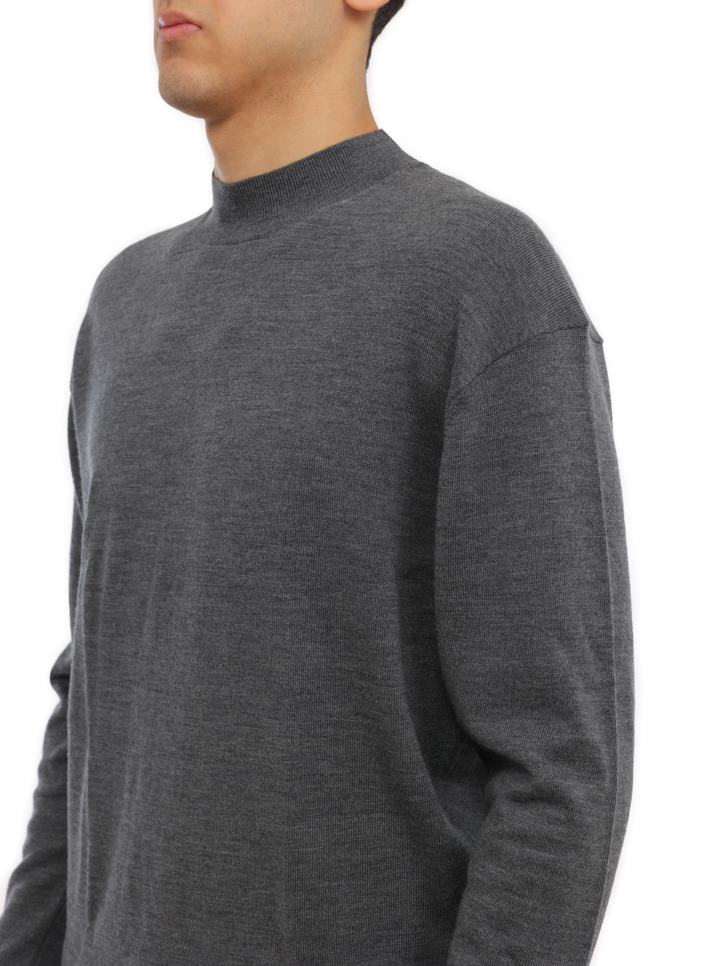 Свитер Calvin Klein Calvin Klein K10K111942 P4E темно-серый мужской из шерсти — купить в интернет-магазине Verdistore