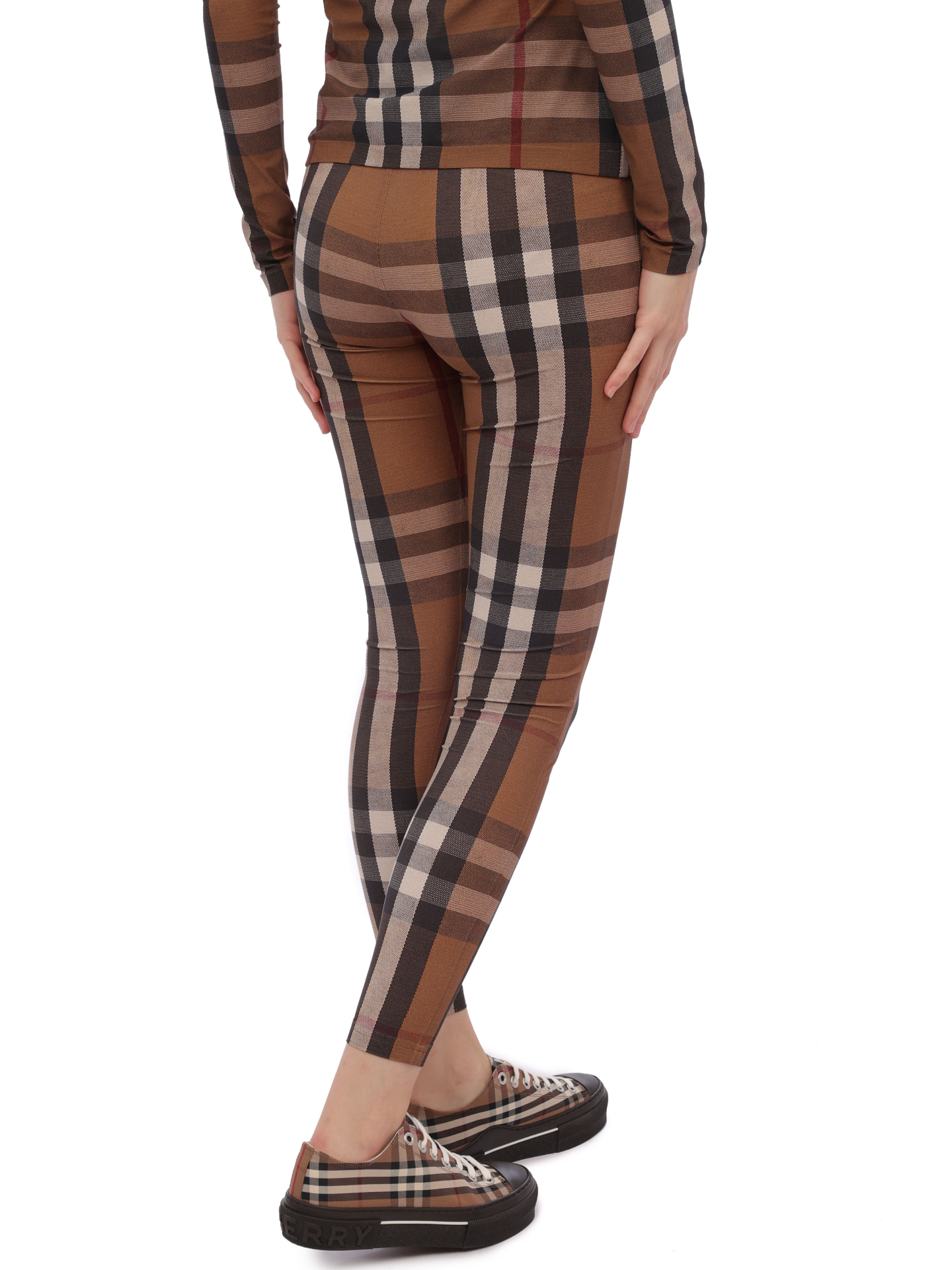 Леггинсы Burberry 8060866 A8894 коричневые женские — купить в интернет-магазине Verdistore