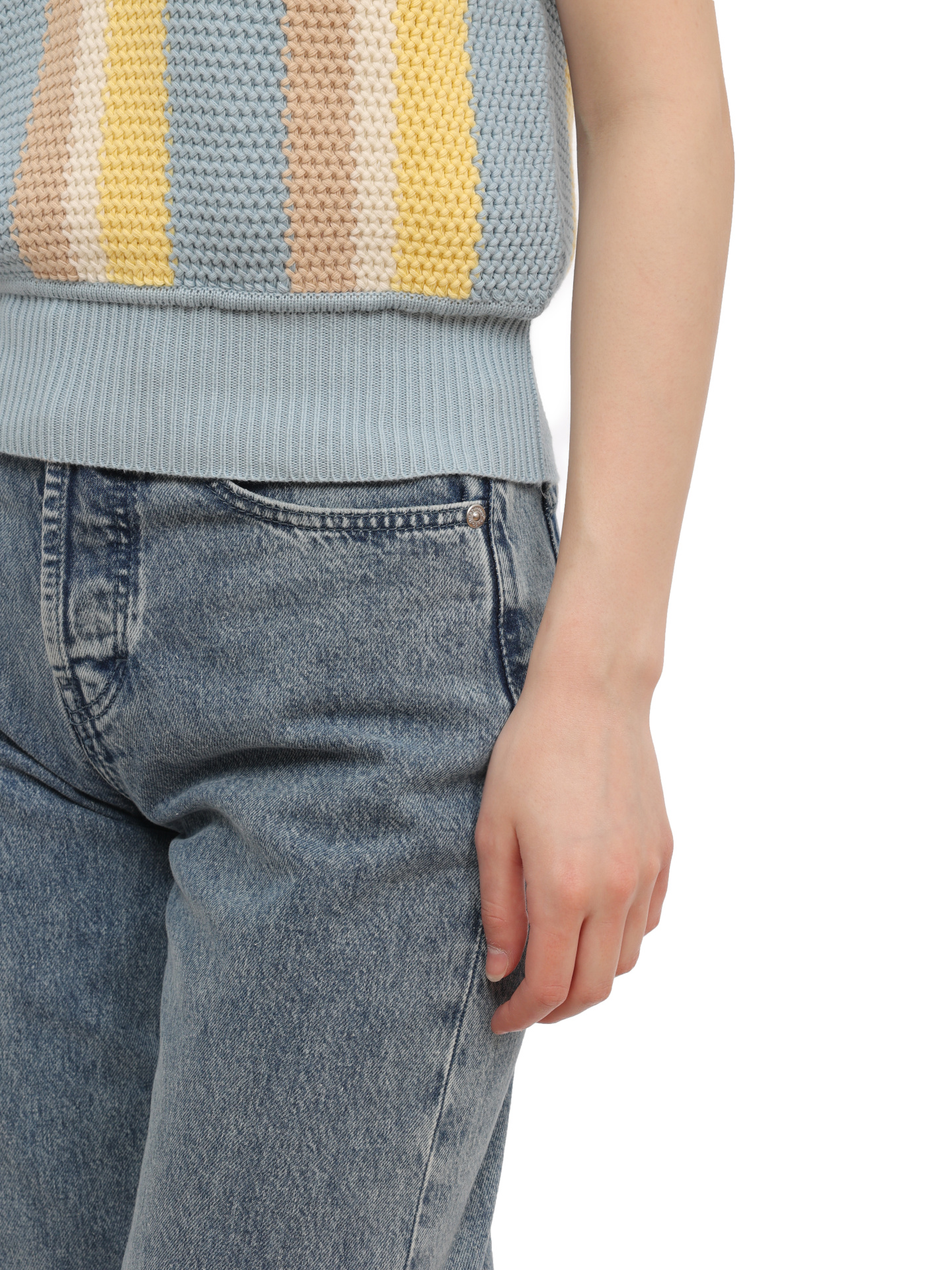 Жилет Autry A24EVEPW560X полосатый женский из хлопка — купить в интернет-магазине Verdistore